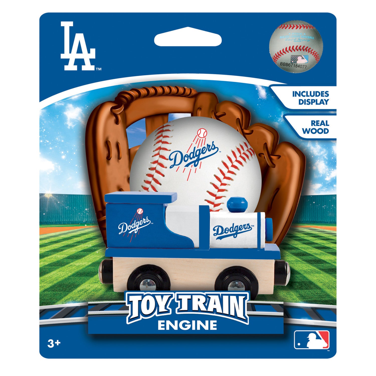 Los Angeles Dodgers MLB Wood Train Engine