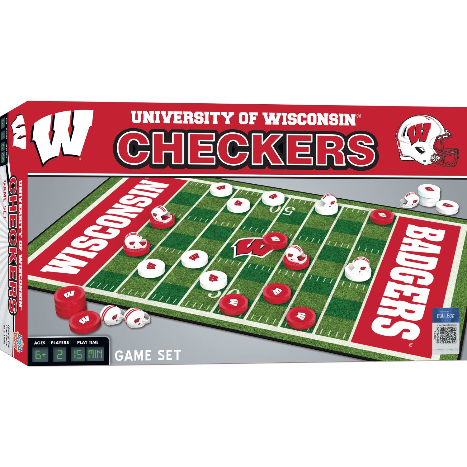 Wisconsin Badgers Checkers Board Game