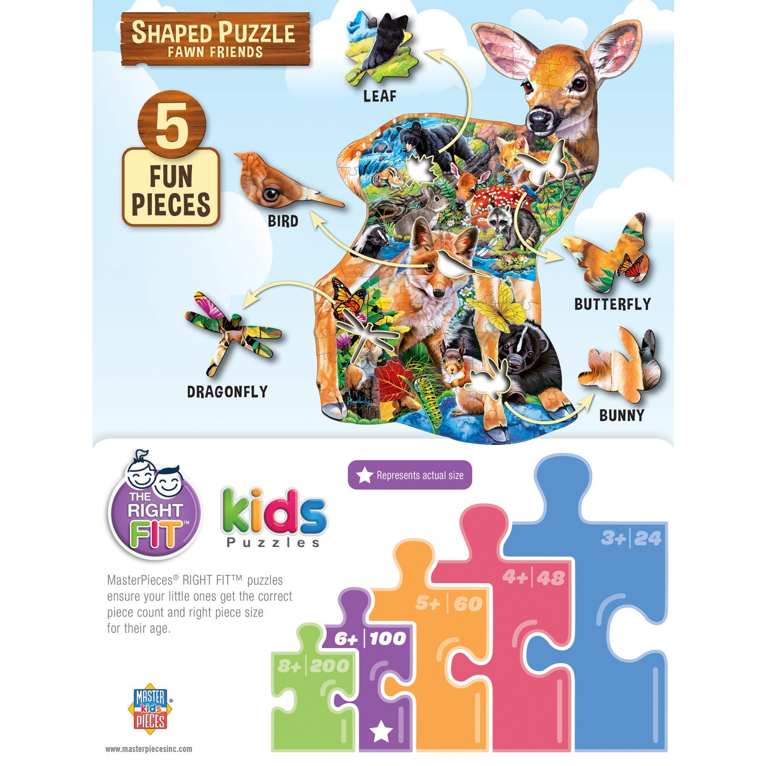 Shaped - Fawn Friends 100 Piece Kids Puzzle