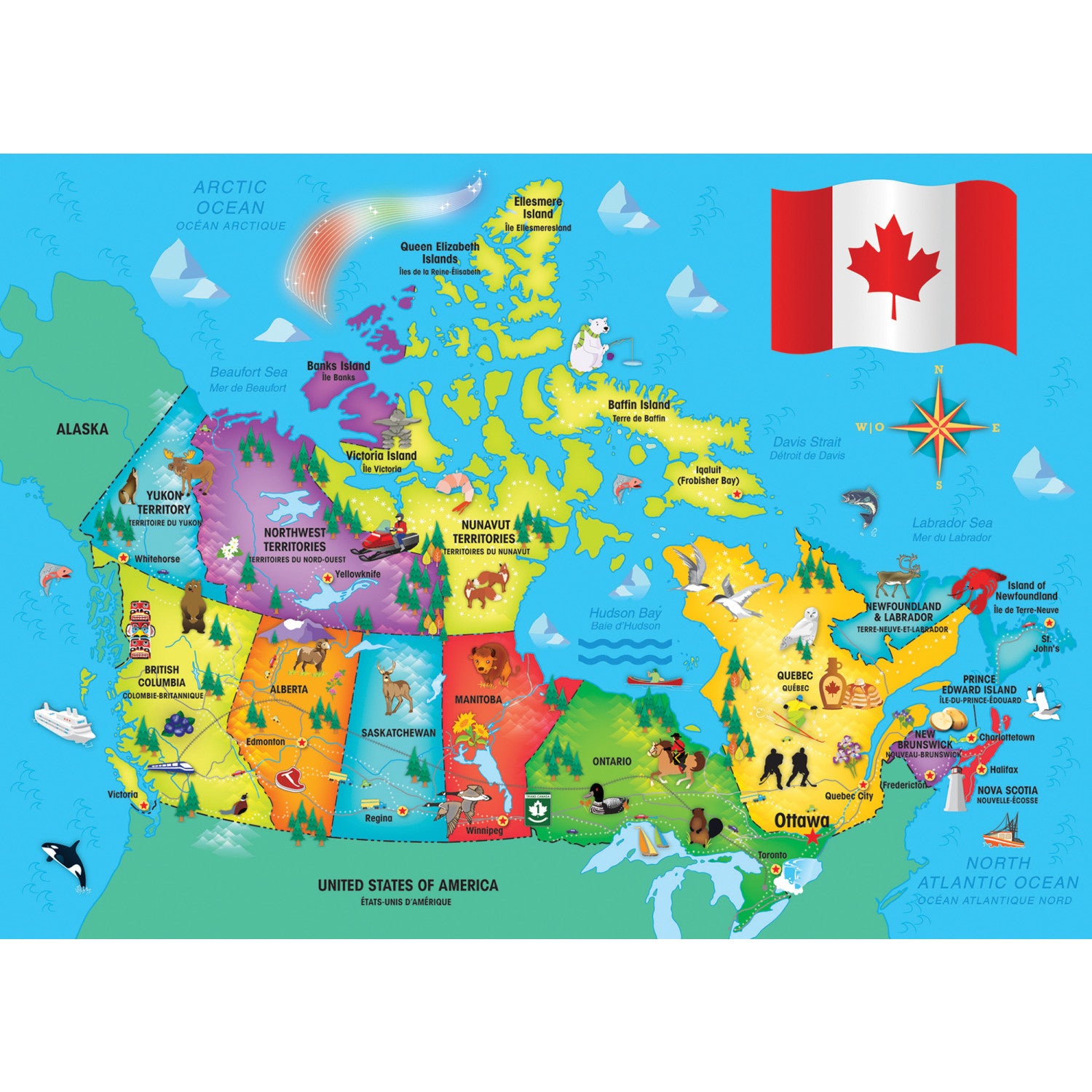 Explorers - Canada Map 60 Piece Puzzle