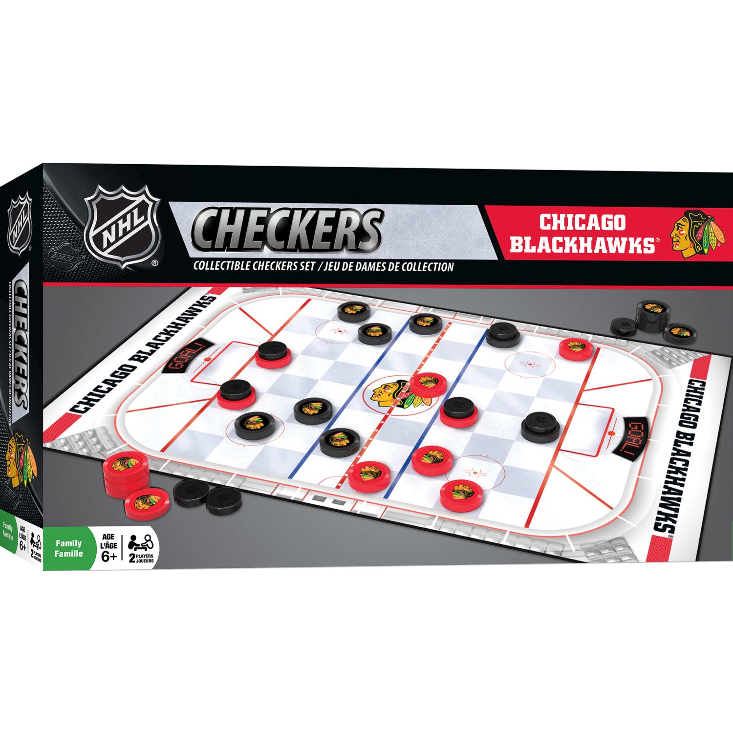 Chicago Blackhawks Checkers Board Game