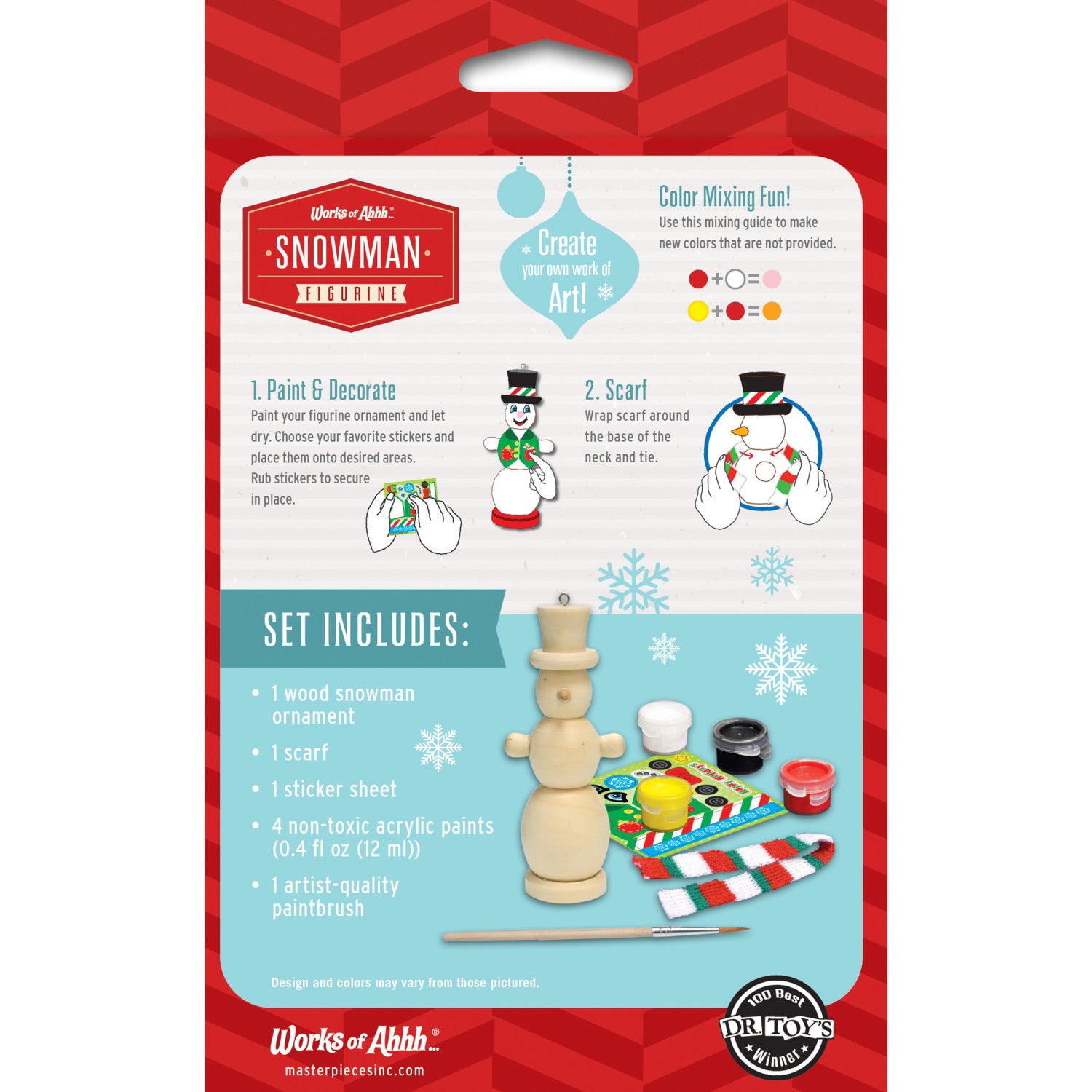Nutcracker Snowman Ornament Wood Paint Kit