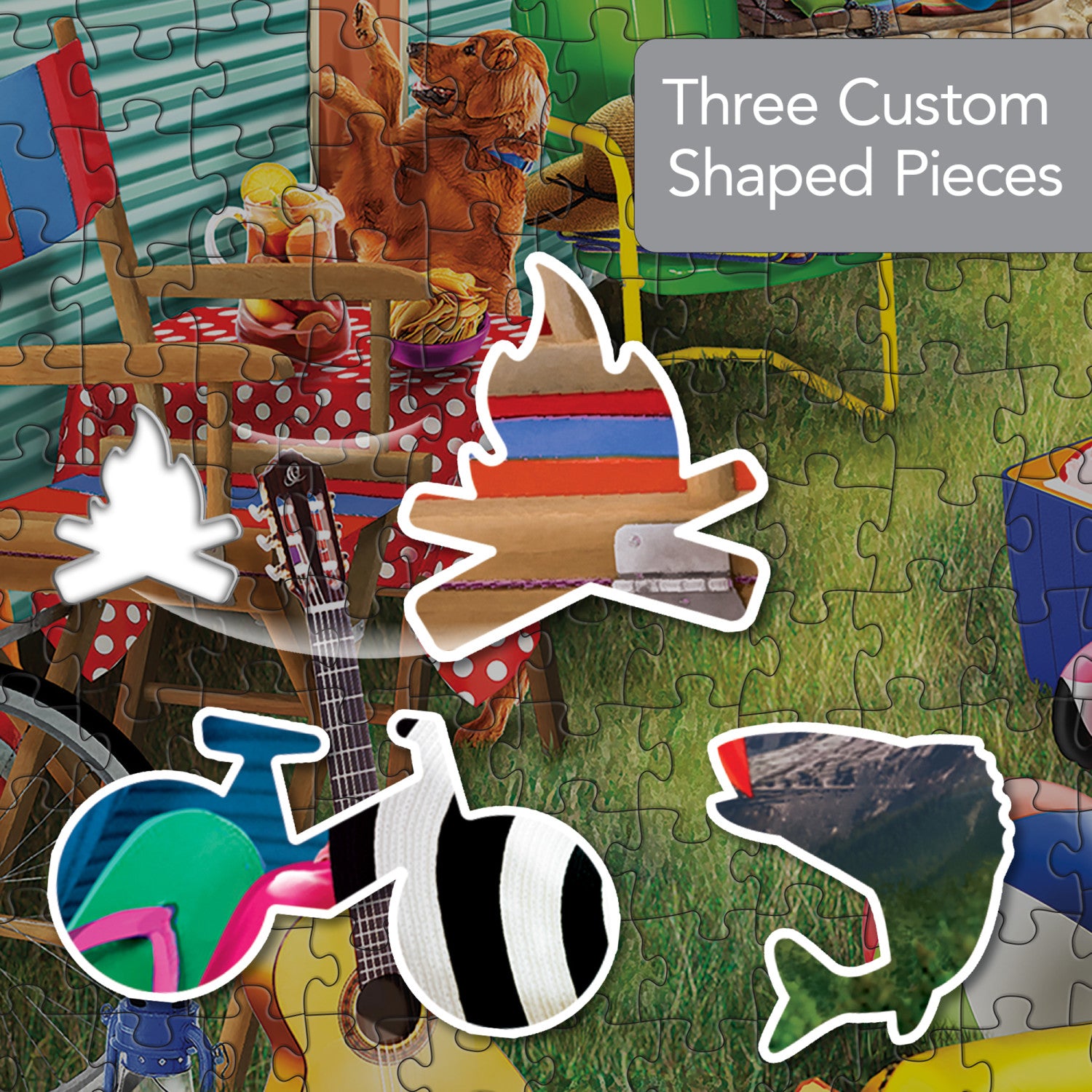 Contours - Happy Campers 1000 Piece Shaped Jigsaw Puzzle