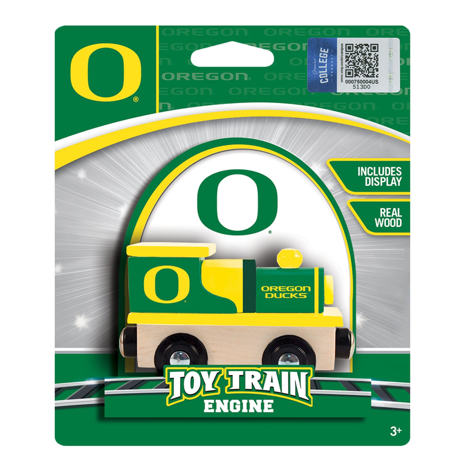 Oregon Ducks NCAA Wood Train Engine