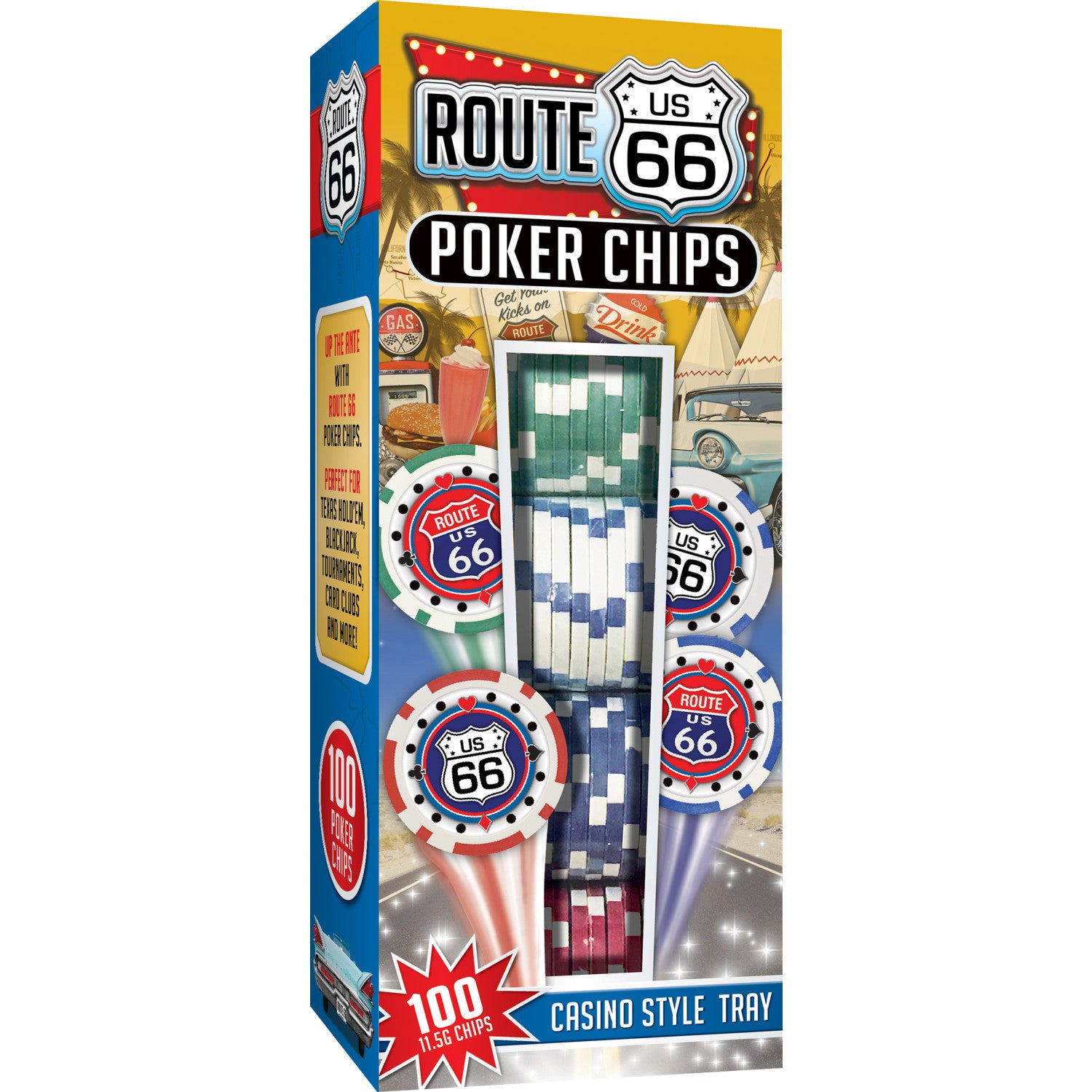 Route 66 100 Piece Poker Chips