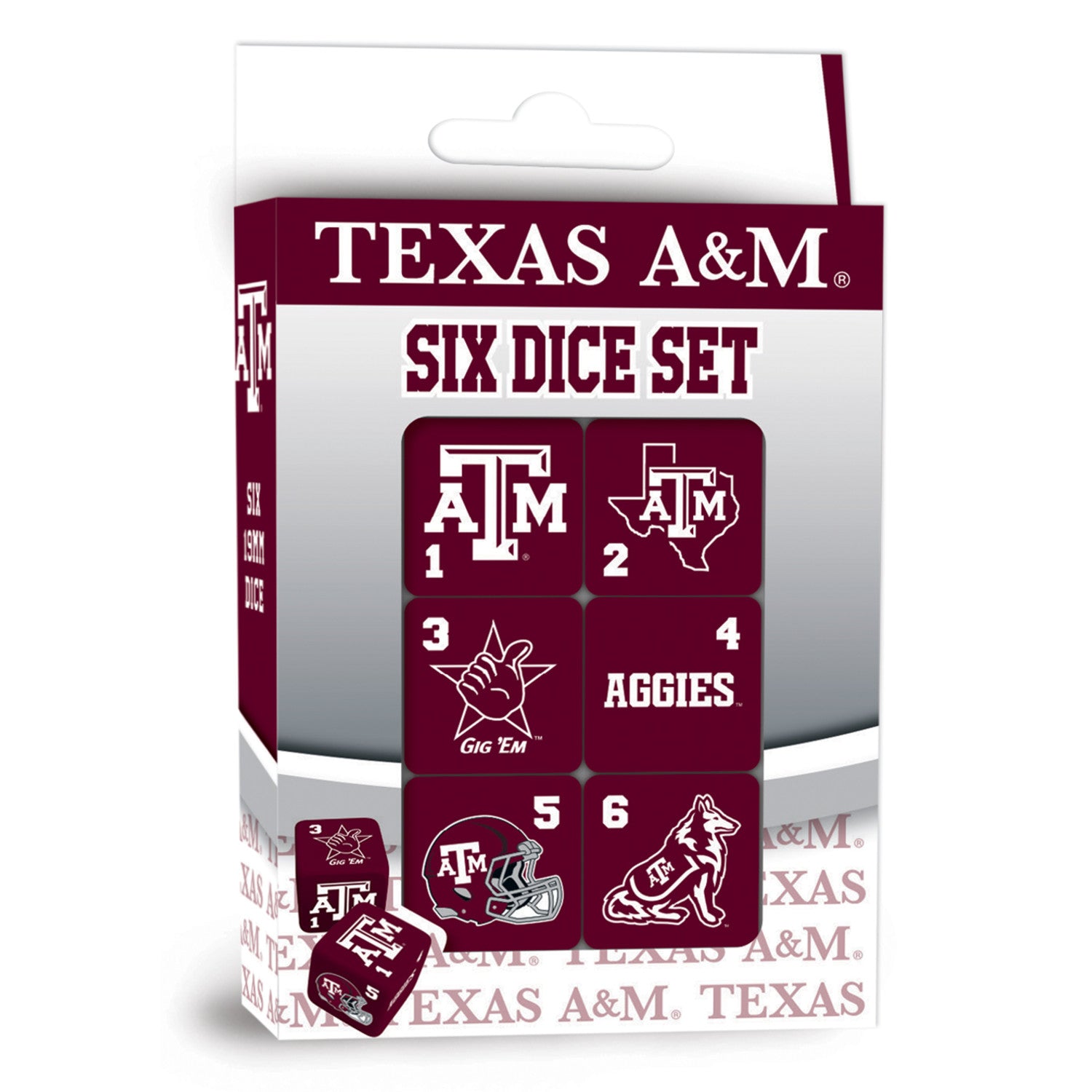 Texas A&M Dice Set - 19mm