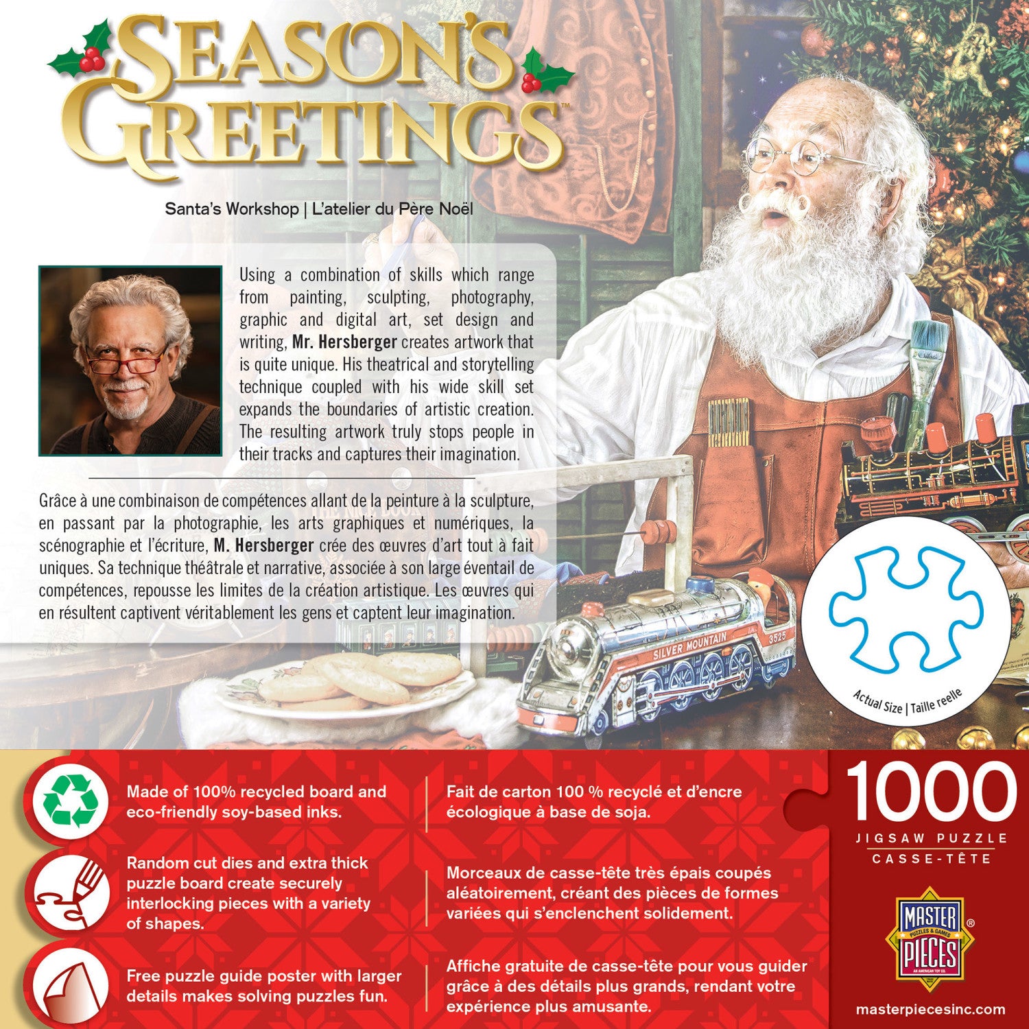Season's Greetings - Santa's Workshop 1000 Piece Jigsaw Puzzle