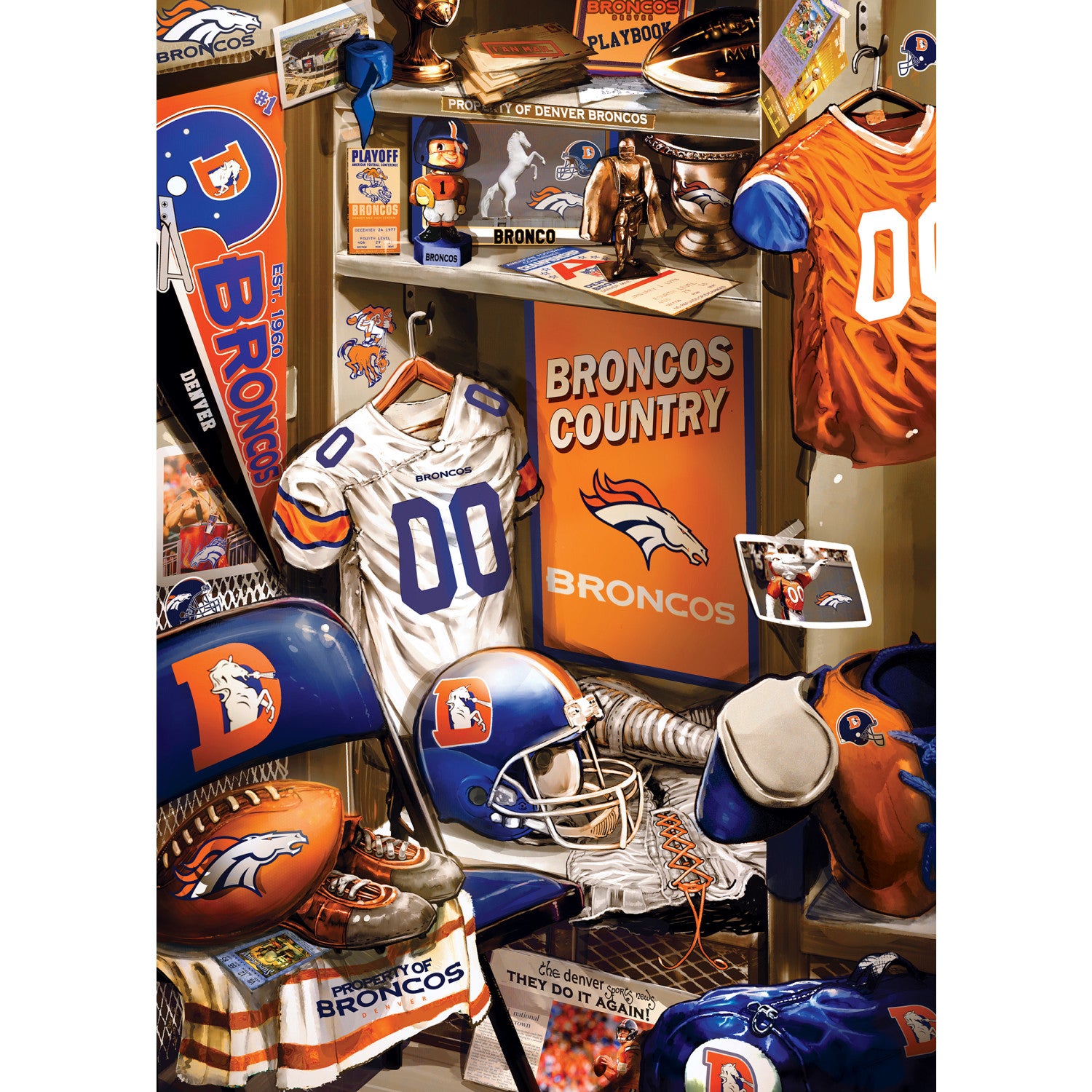 Denver Broncos NFL Locker Room 500pc Puzzle