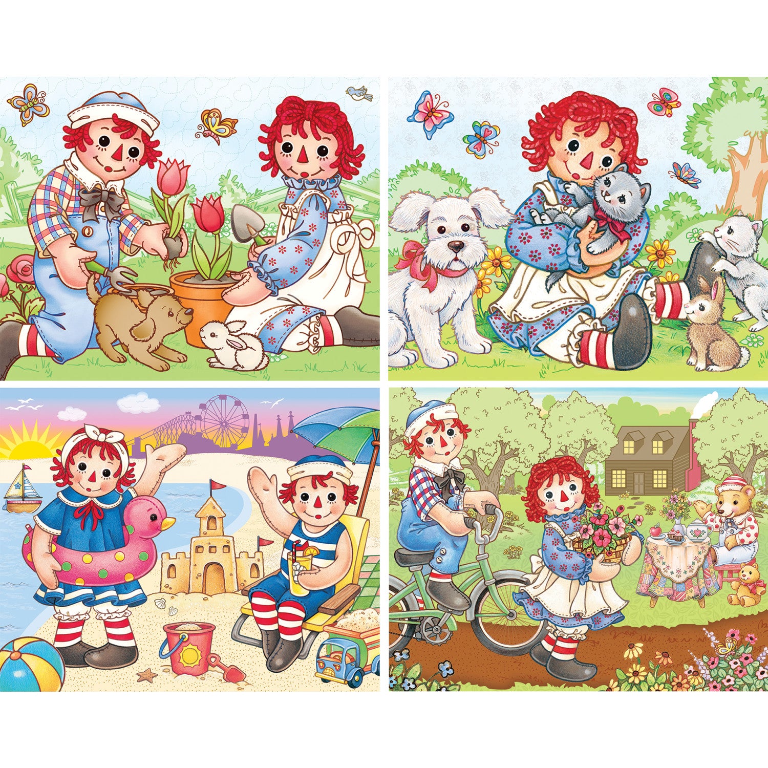 Raggedy Ann & Andy - 4 Pack 100 Piece Puzzles