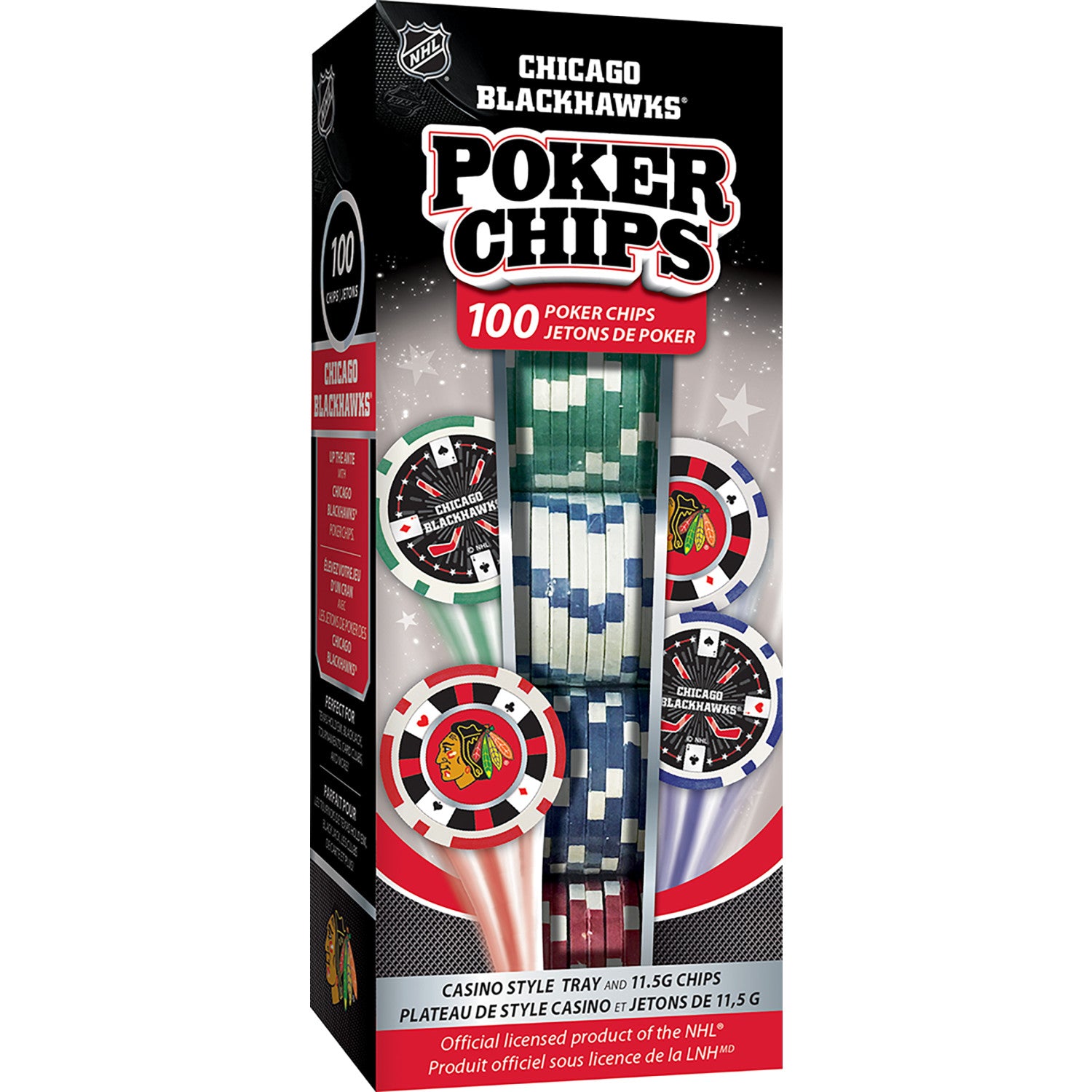 Chicago Blackhawks 100 Piece Poker Chips