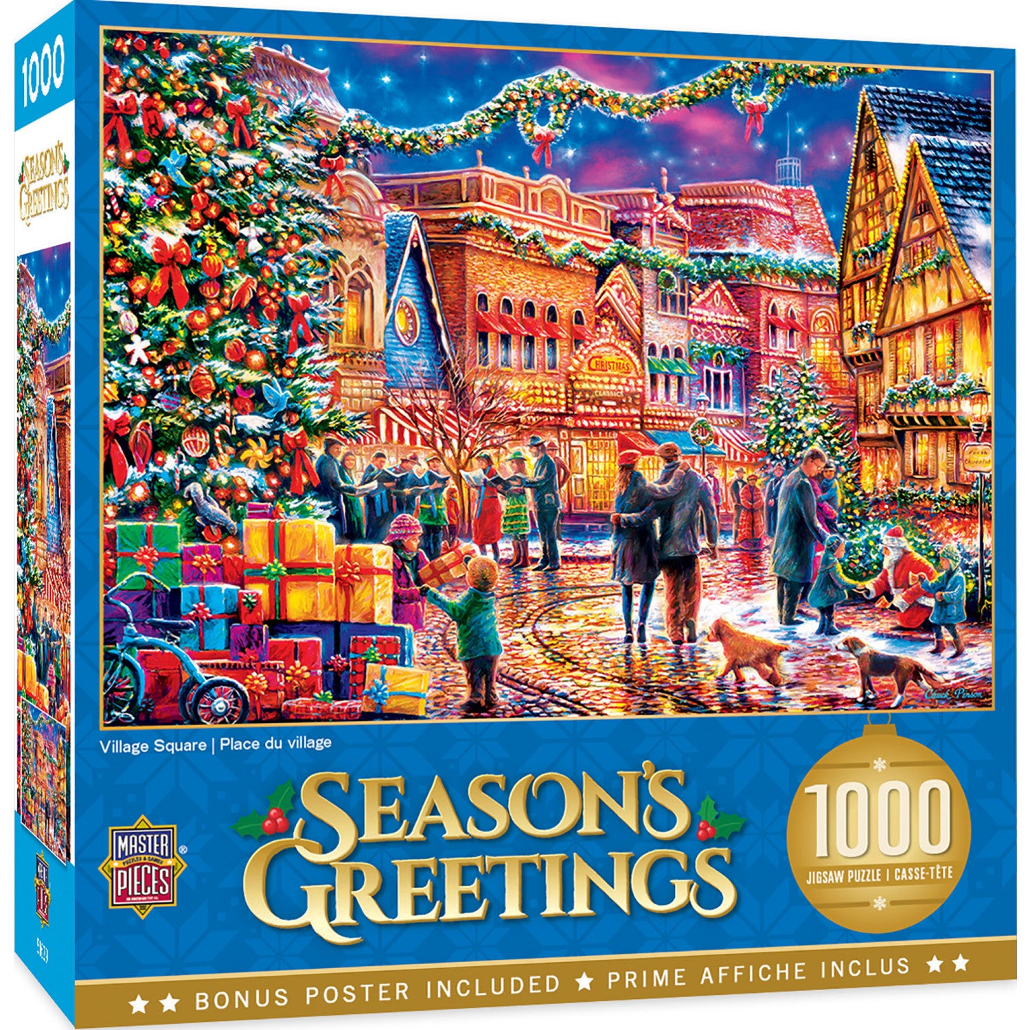 Season's Greetings - Village Square 1000 Piece Jigsaw Puzzle