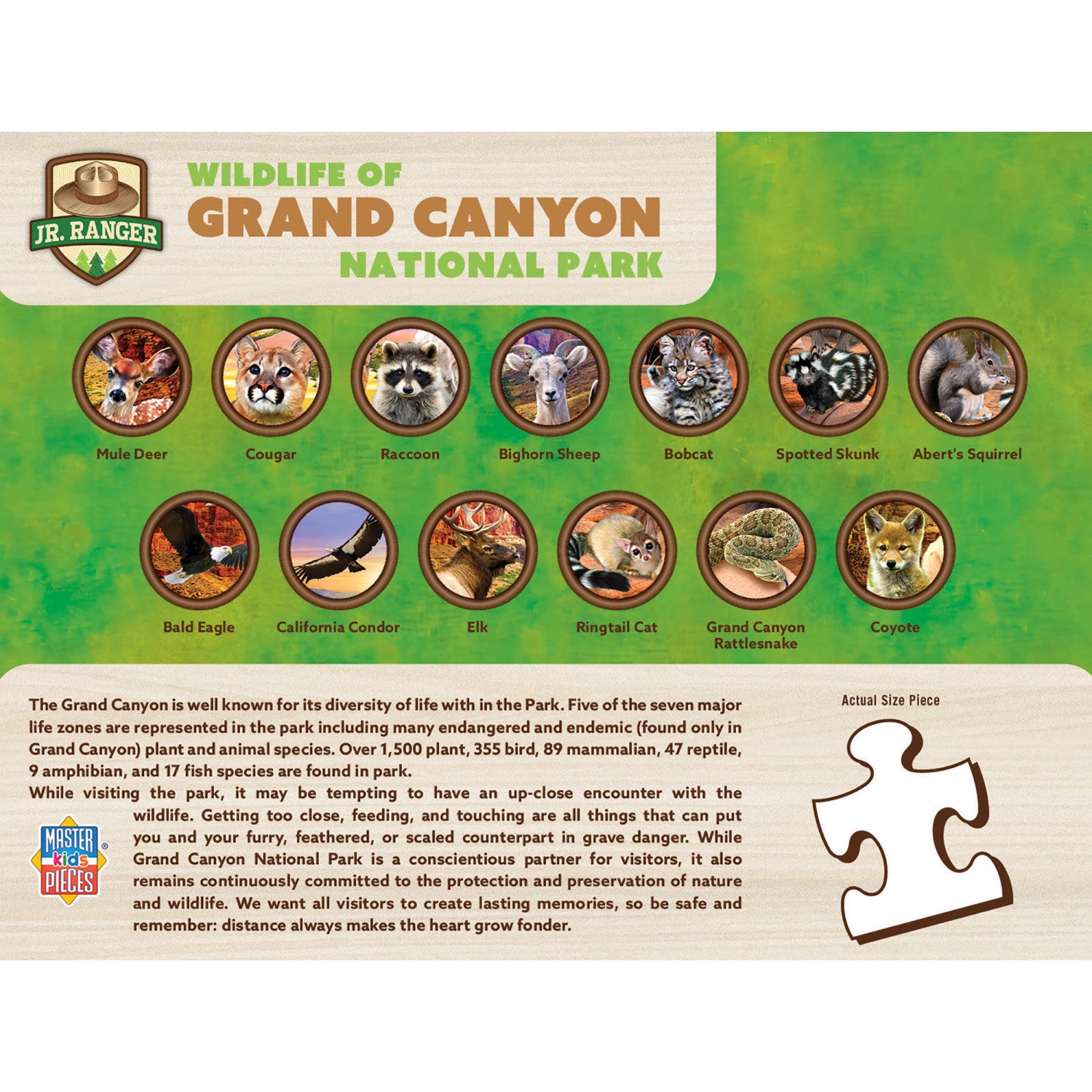 Wildlife of Grand Canyon National Park - 100 Piece Jigsaw Puzzle