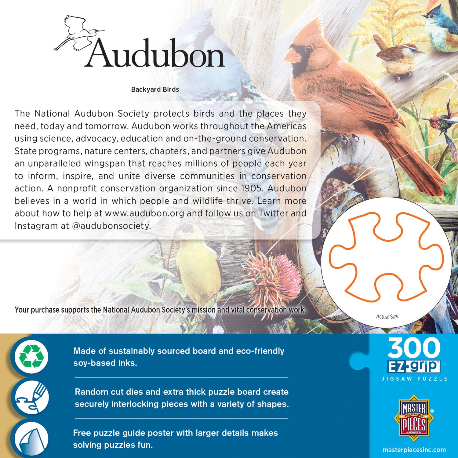 Audubon - Backyard Birds 300 Piece EZ Grip Puzzle