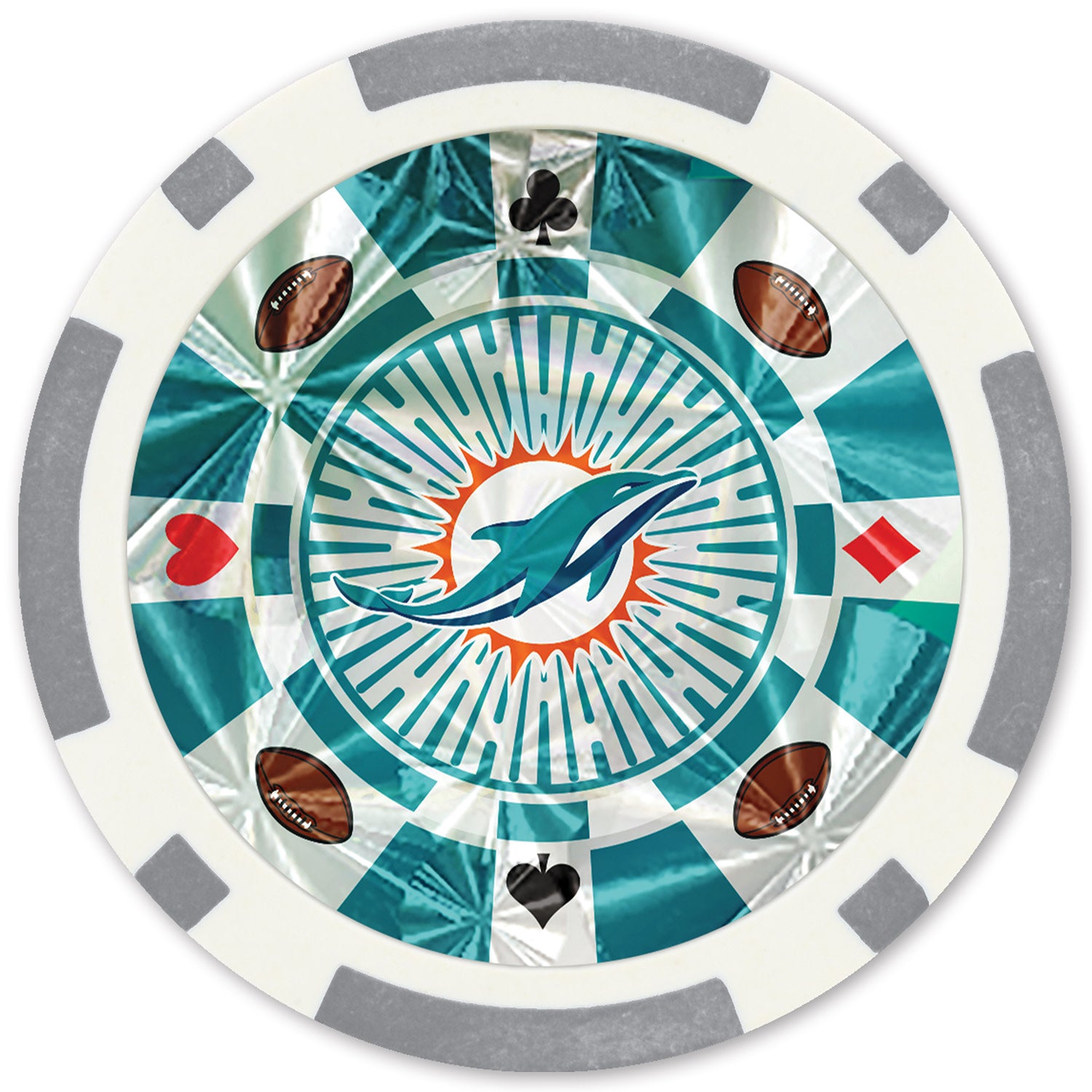 Miami Dolphins NFL Poker Chips 20pc