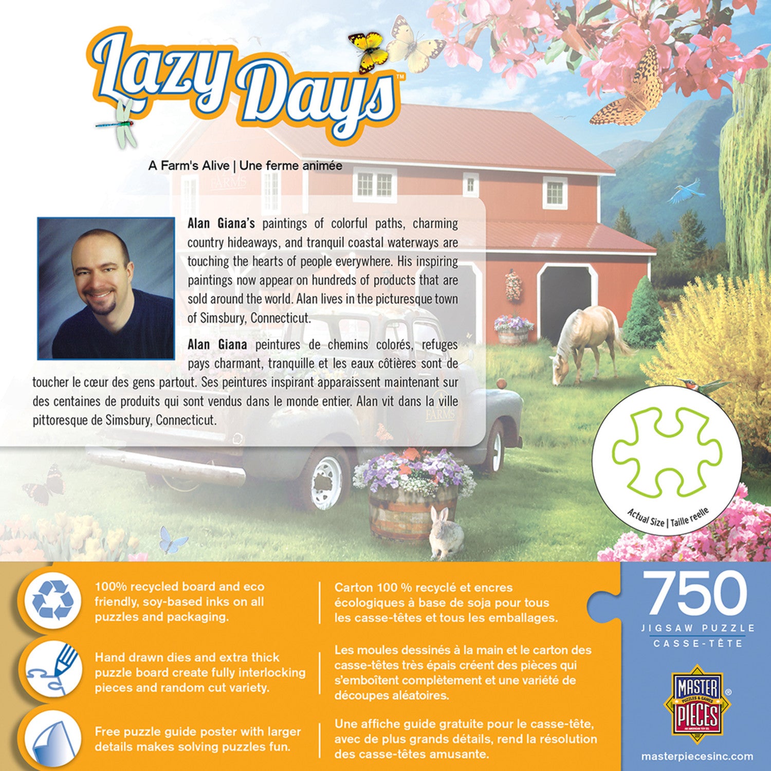 Lazy Days - A Farm's Alive 750 Piece Puzzle By Alan Giana