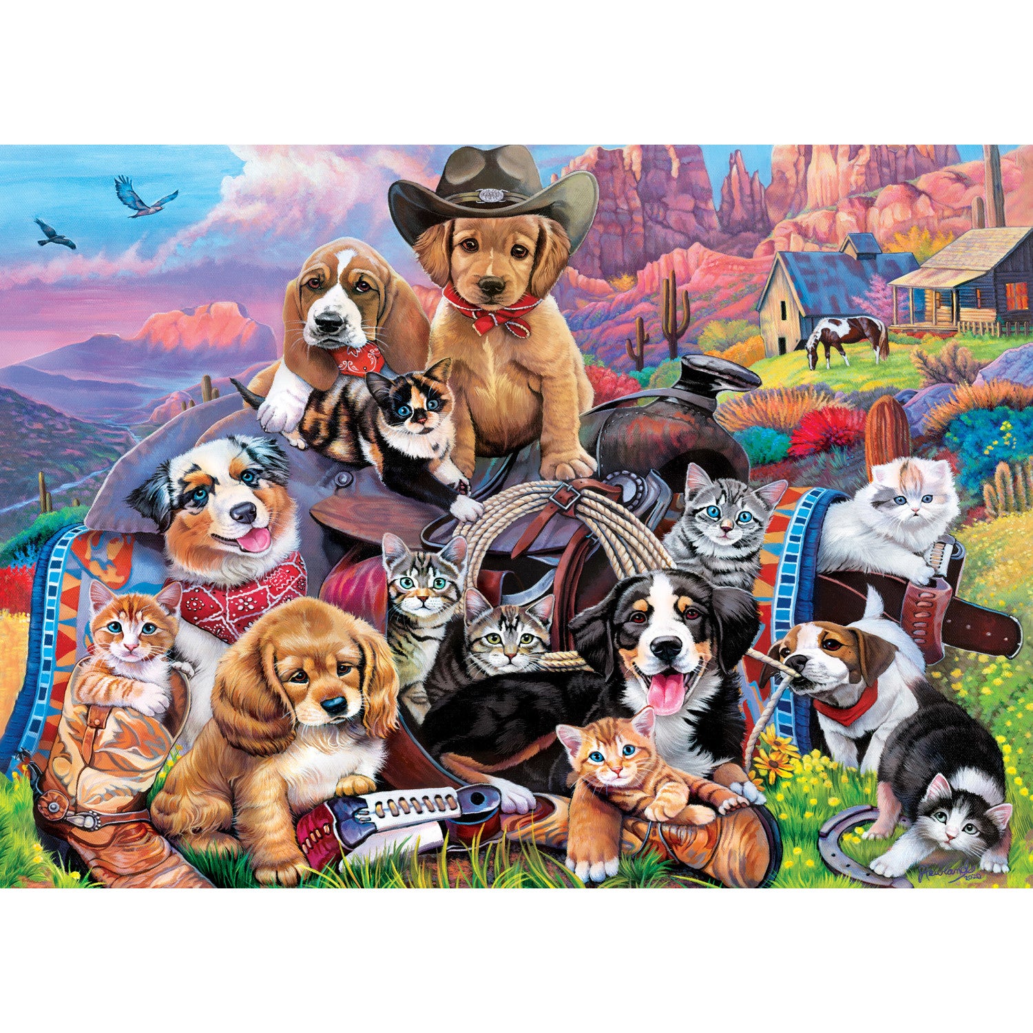 Furry Friends - Cowboys at Work 1000 Piece Puzzle