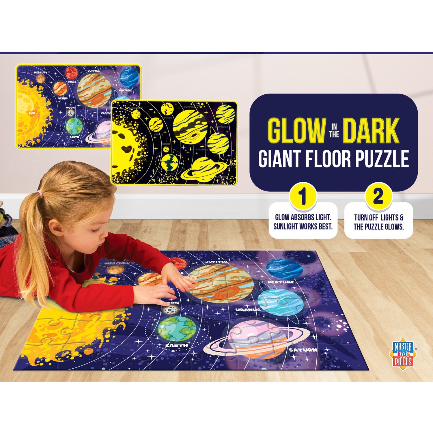 Glow in the Dark - Our Solar System 48 Piece Floor Jigsaw Puzzle