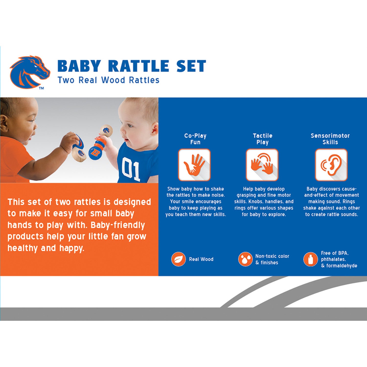Boise State Broncos - Baby Rattles 2-Pack