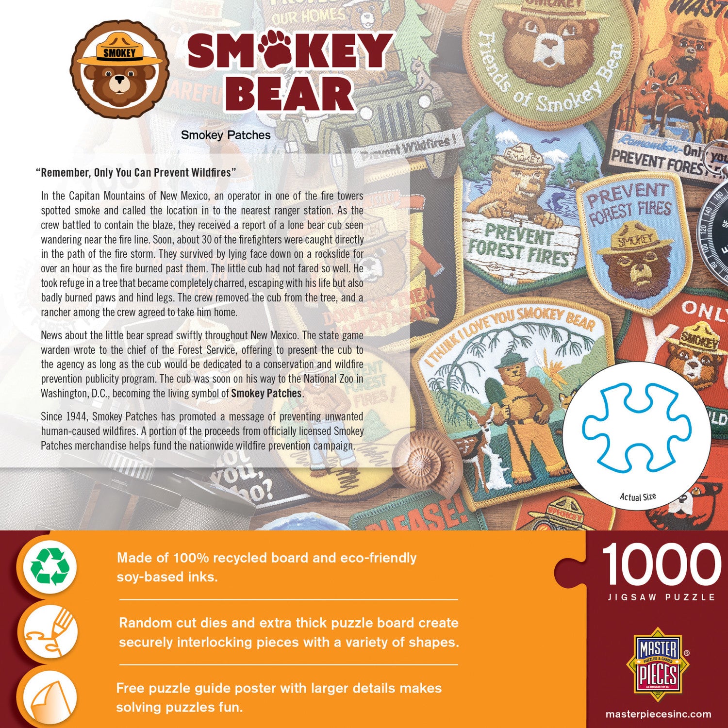 Smokey Bear Patches 1000 Piece Jigsaw Puzzle