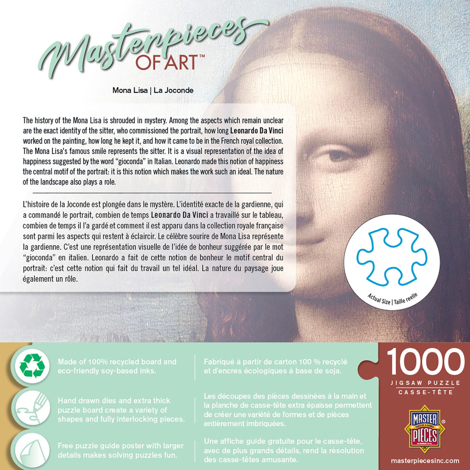 Masterpieces of Art - Mona Lisa 1000 Piece Puzzle – MasterPieces Puzzle  Company INC