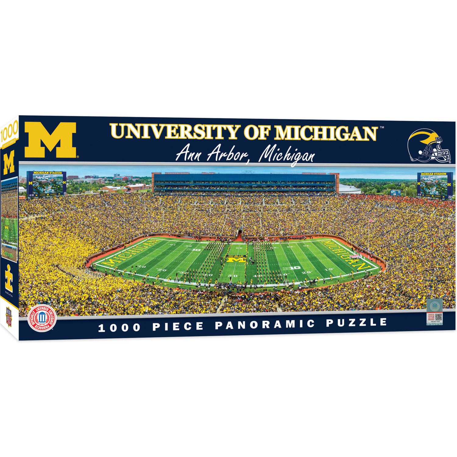 Michigan Wolverines - 1000 Piece Panoramic Jigsaw Puzzle - Center View