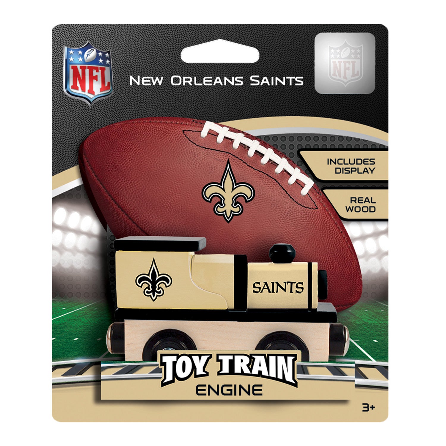 New Orleans Saints NFL Wood Train Engine