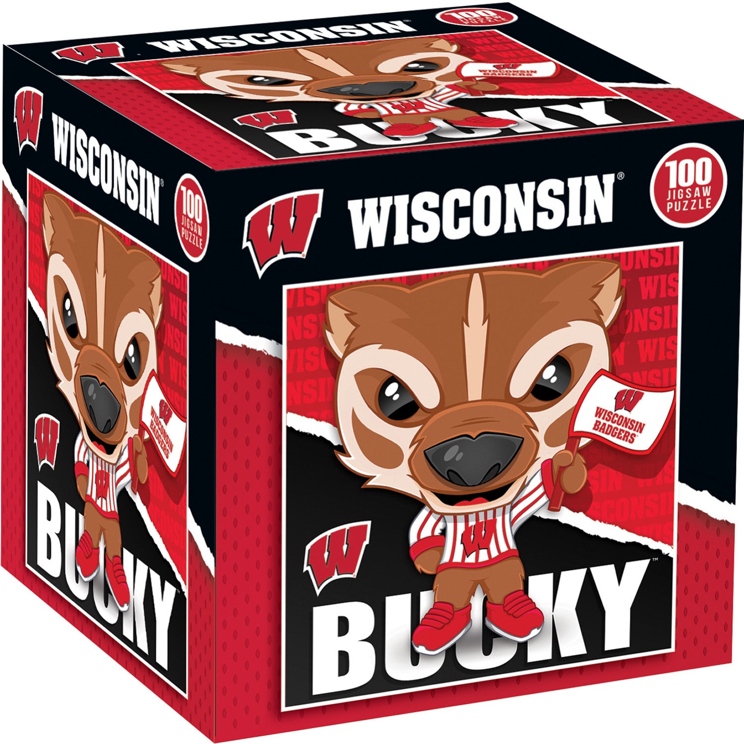 Bucky - Wisconsin Badgers Mascot 100 Piece Jigsaw Puzzle