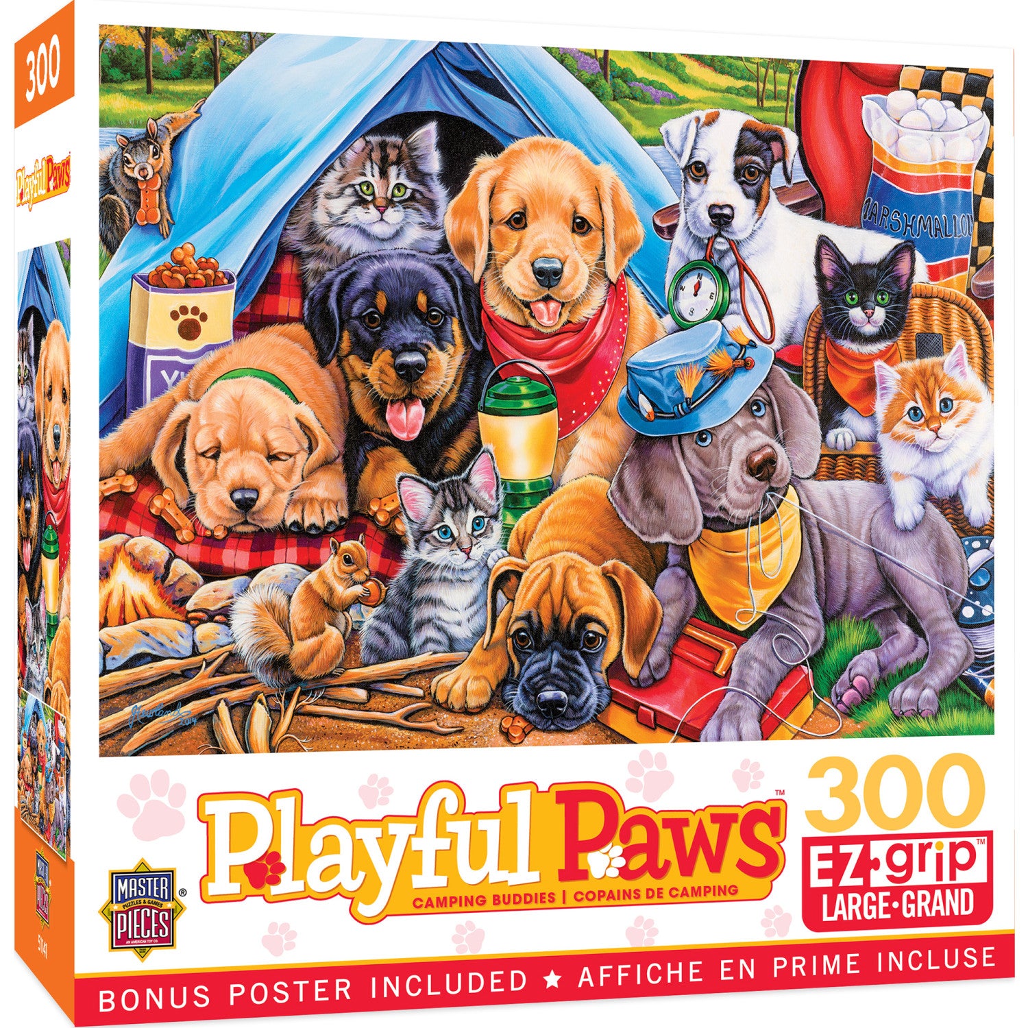 Playful Paws - Camping Buddies 300 Piece EZ Grip Puzzle