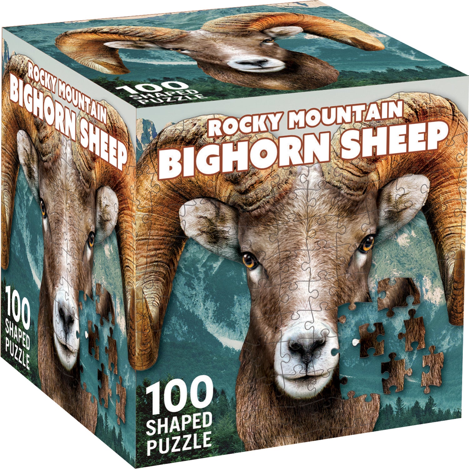 Rocky Mountain Bighorn Sheep 100 Piece Shaped Jigsaw Puzzle