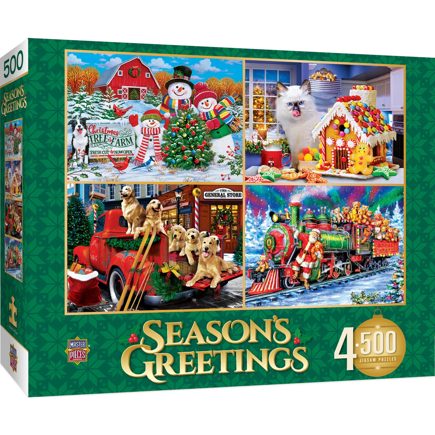 Season's Greetings - 500 Piece Jigsaw Puzzles 4-Pack