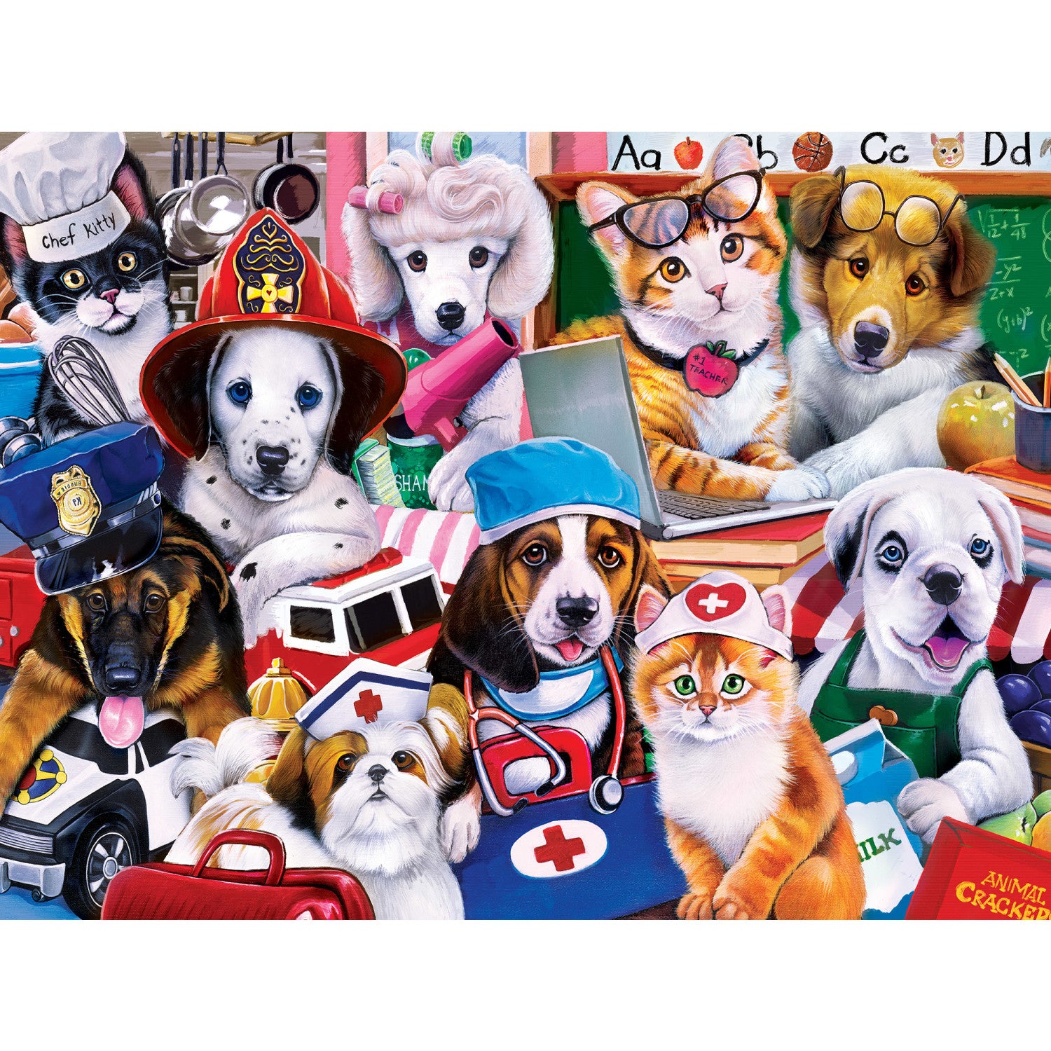 Playful Paws - Essential Workers 300 Piece Puzzle