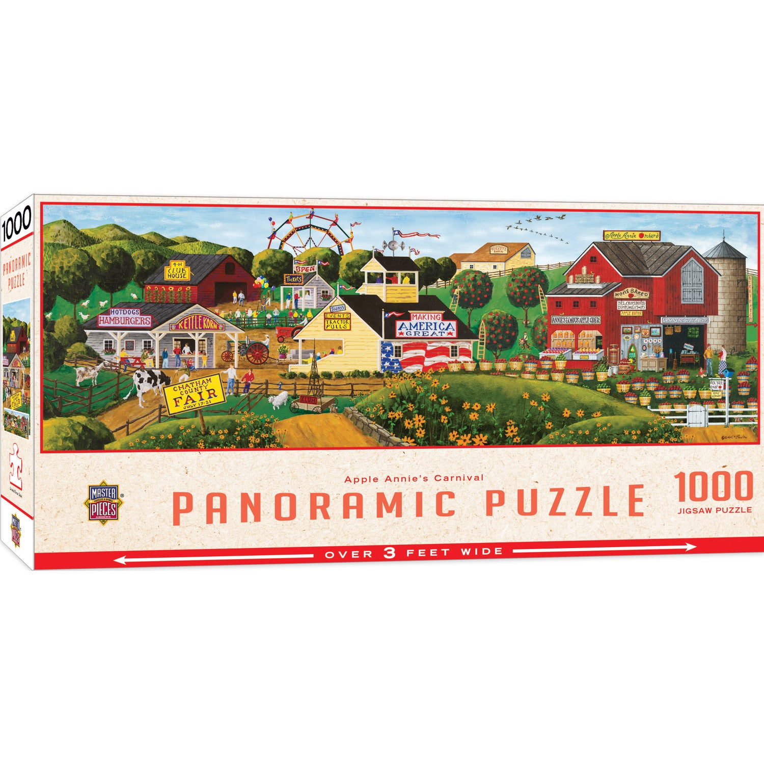 Panoramic - Apple Annie's Carnival 1000 Piece Puzzle By Art Poulin