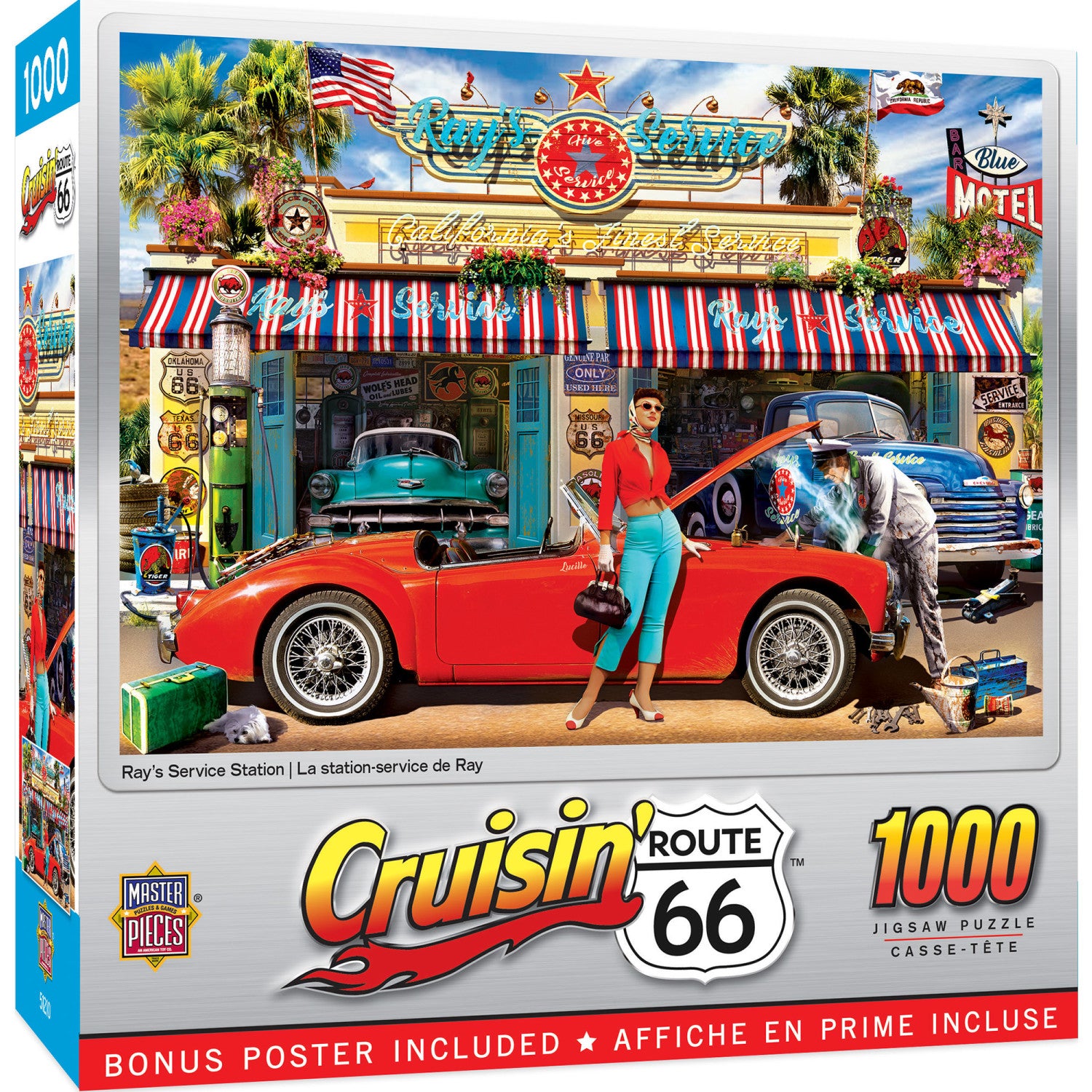 Cruisin' Route 66 - Ray's Service Station 1000 Piece Puzzle