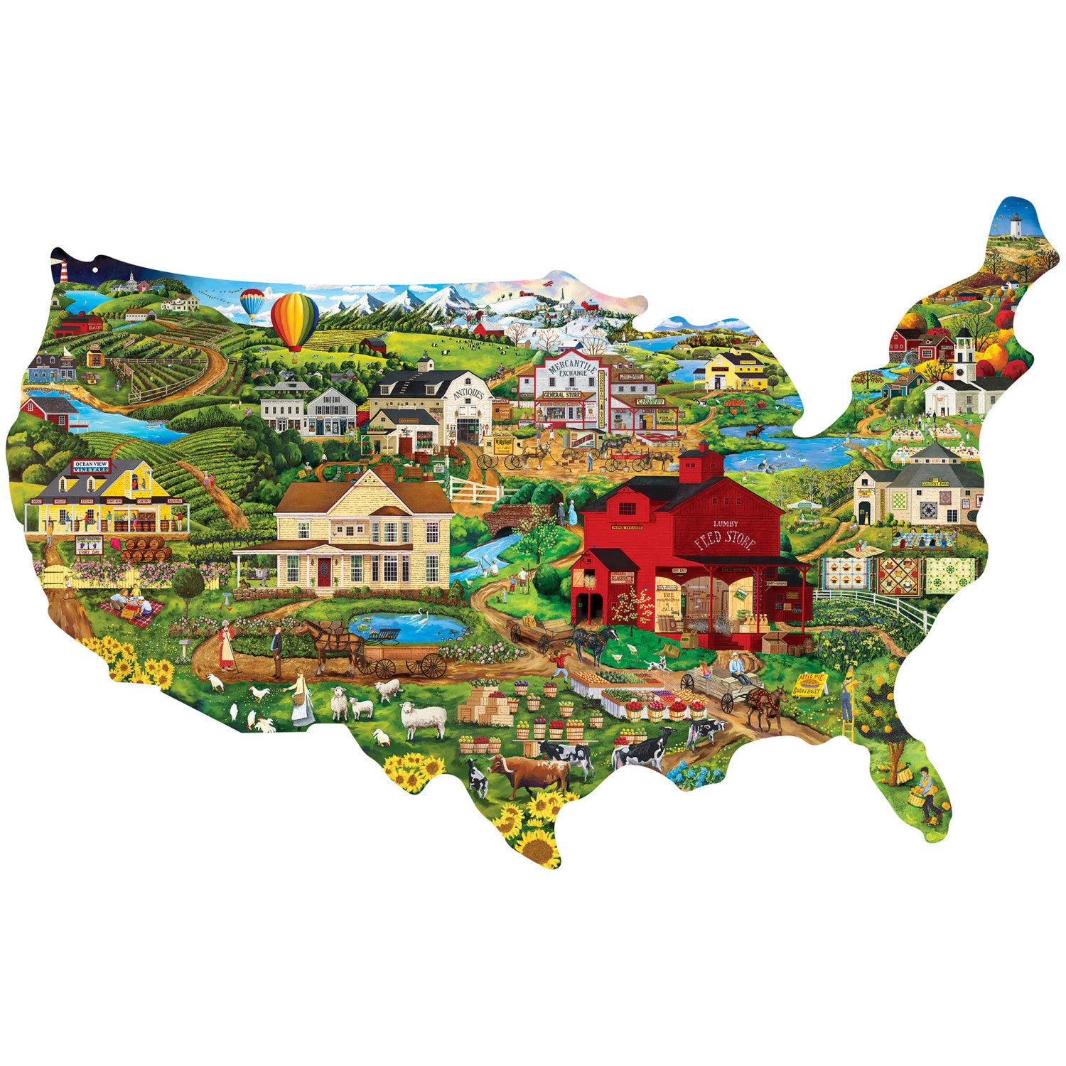 Contours Shaped - America the Beautiful 1000 Piece Puzzle By Art Poulin