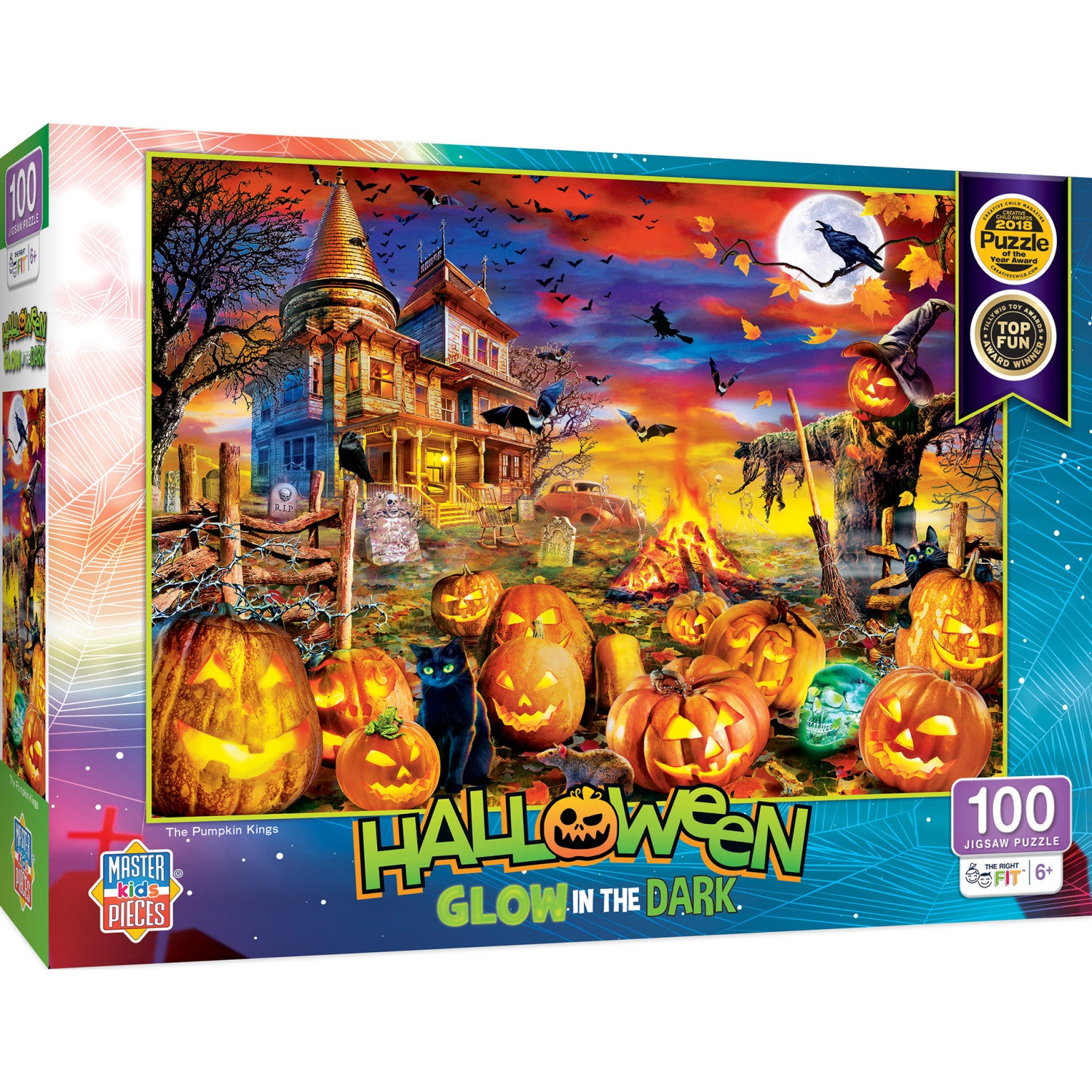 Glow in the Dark Halloween - The Pumpkin Kings 100 Piece Puzzle