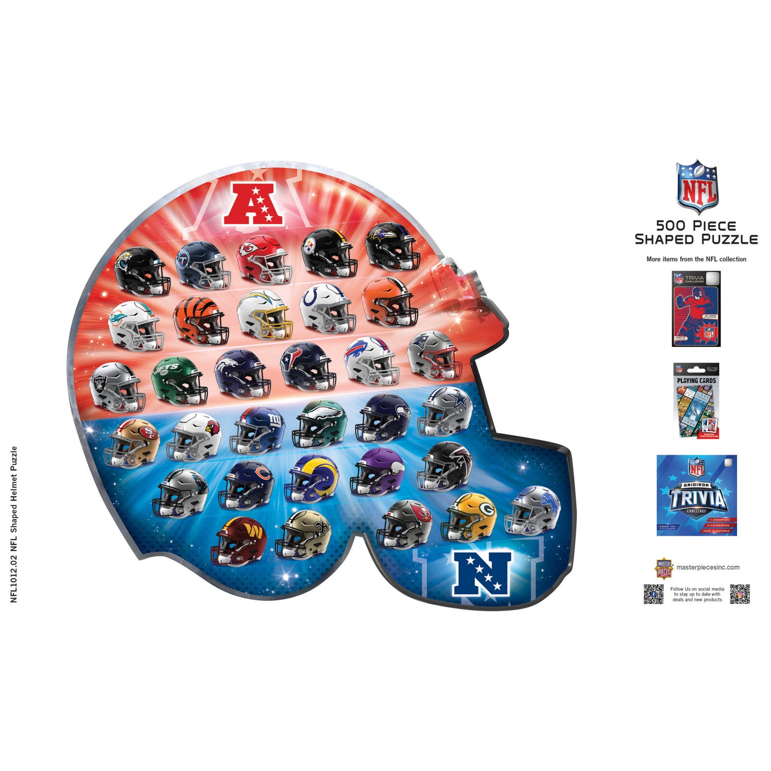 NFL - Teams Helmet 500 Piece Shaped Jigsaw Puzzle