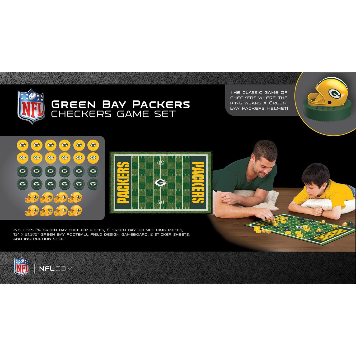 Green Bay Packers Checkers Board Game