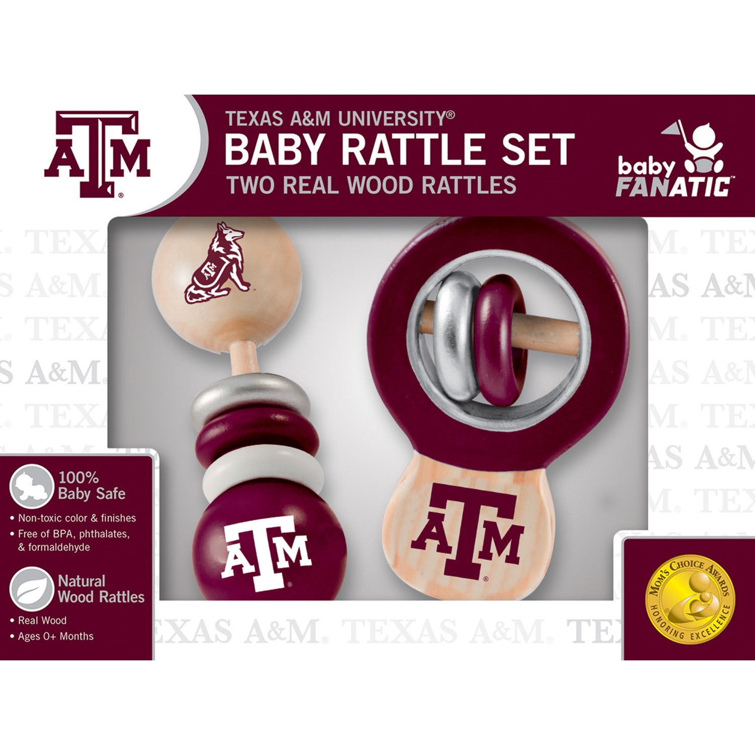Texas A&M Aggies NCAA Wood Rattle 2-Pack