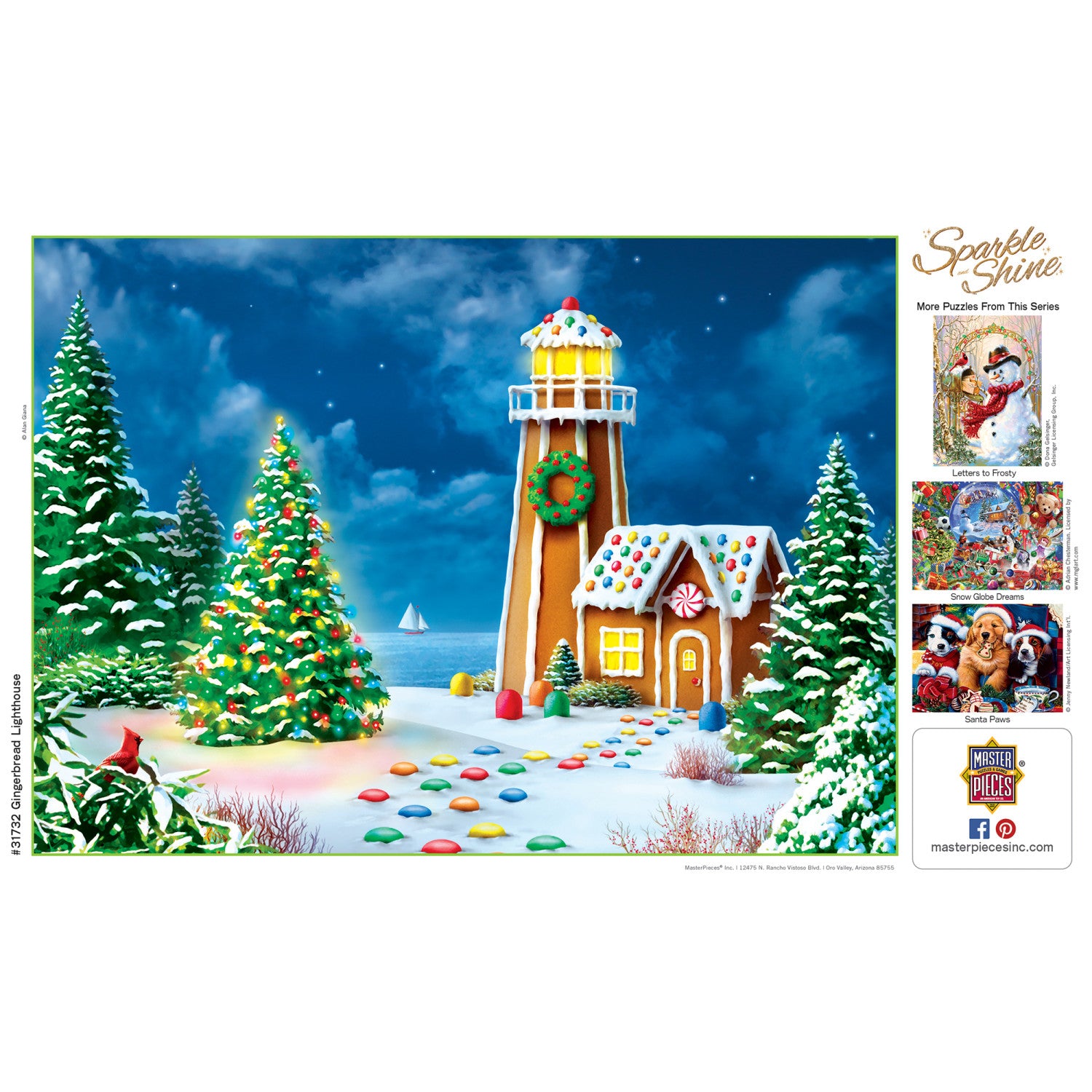 Sparkle & Shine - Gingerbread Lighthouse 500 Piece Glitter Puzzle