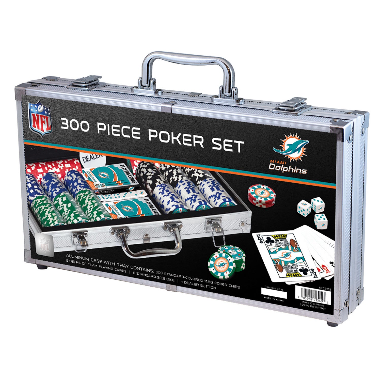 Miami Dolphins 300 Piece Poker Set