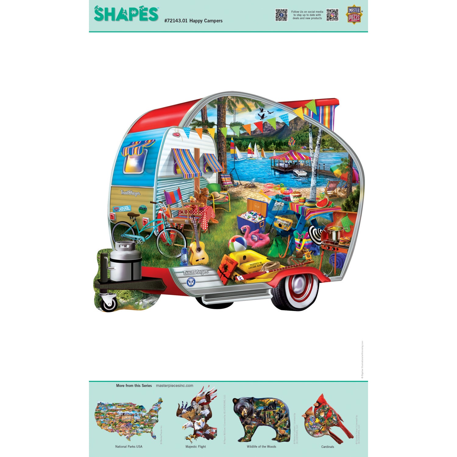 Contours - Happy Campers 1000 Piece Shaped Jigsaw Puzzle