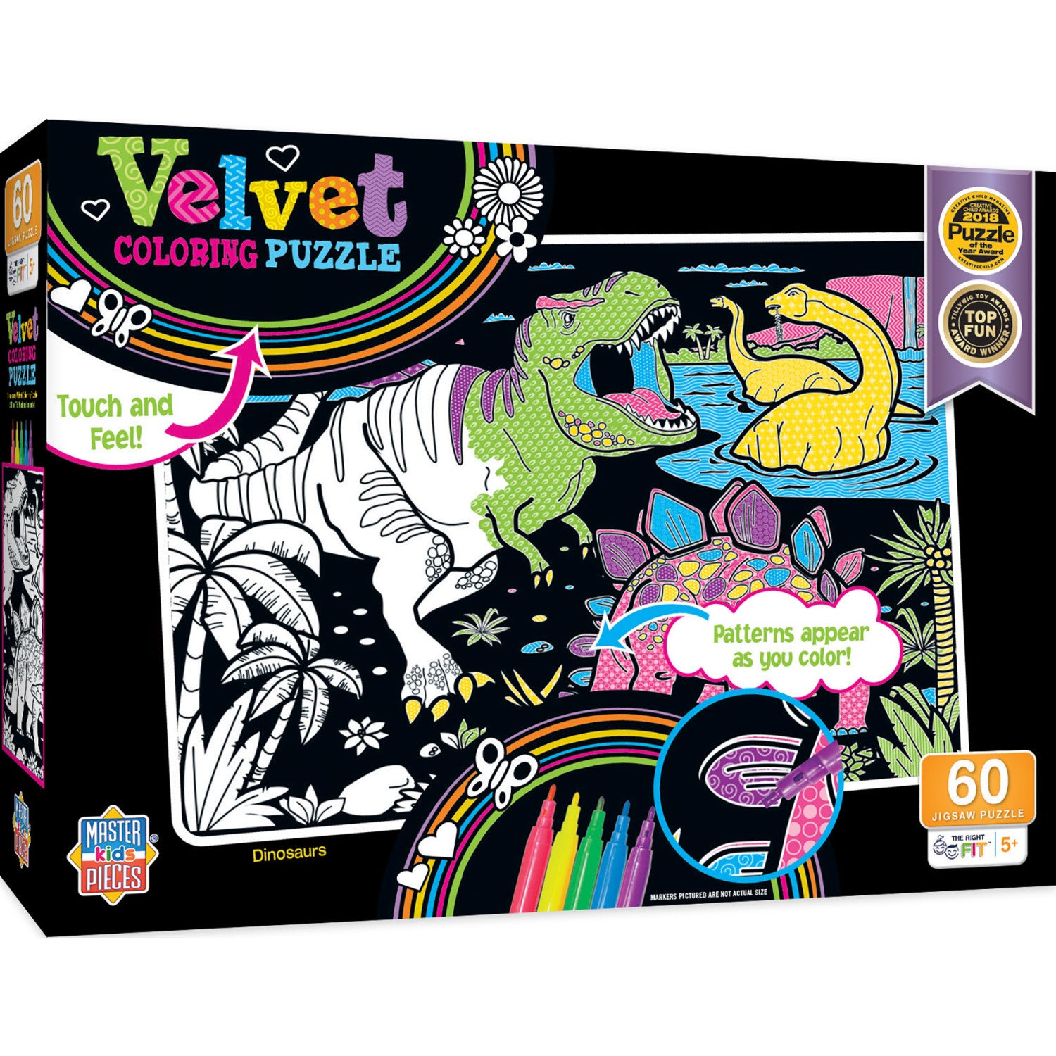 Velvet Coloring - Dino 60 Piece Kids Puzzle