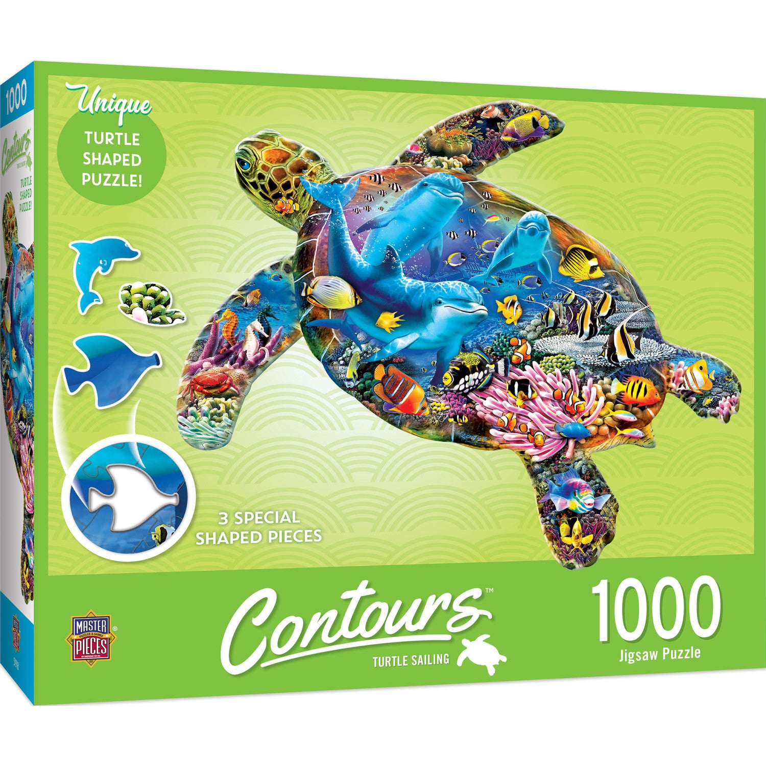 Contours - Turtle Sailing 1000 Piece Shaped Jigsaw Puzzle