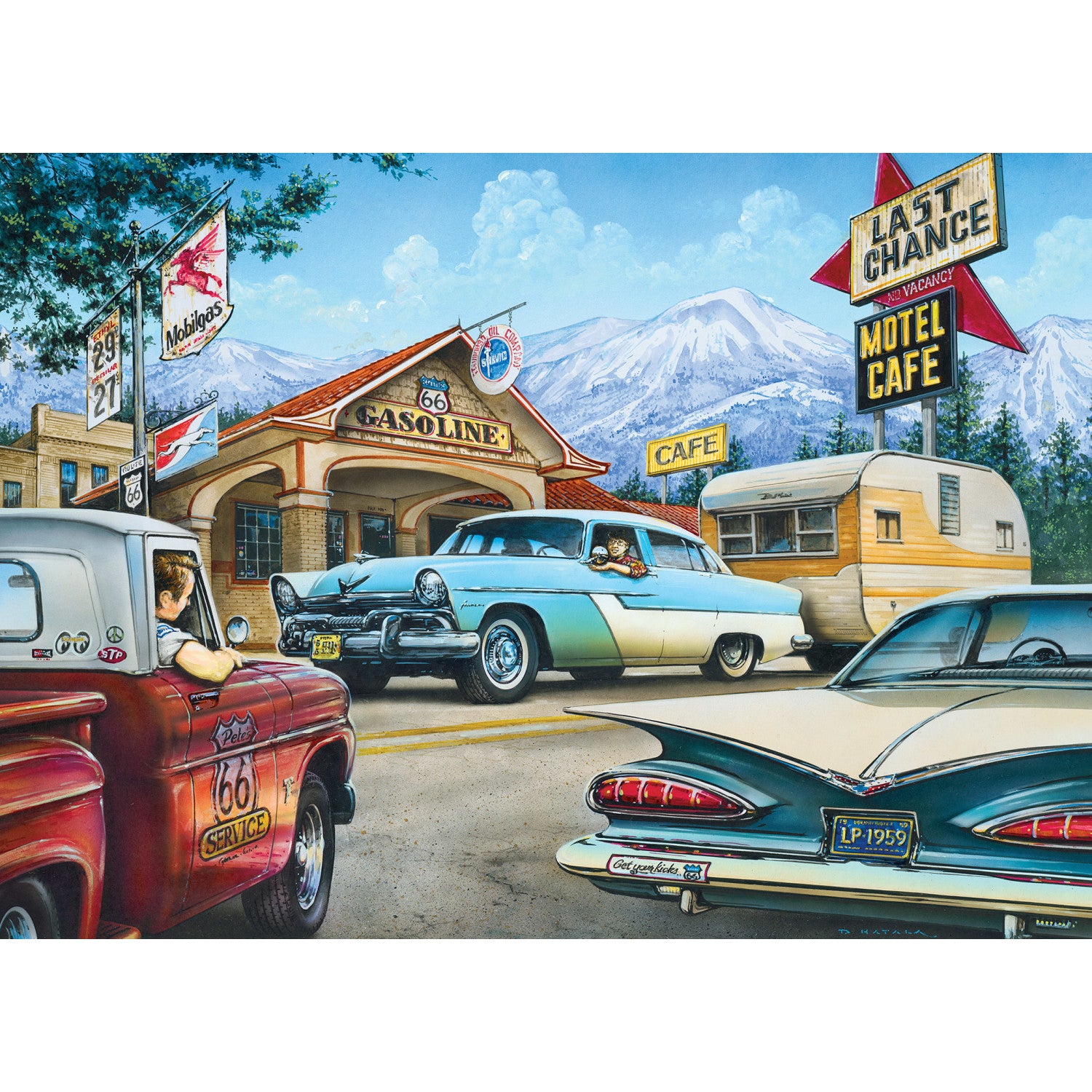 Cruisin' Rt 66 - On the Road Again 1000 Piece Puzzle