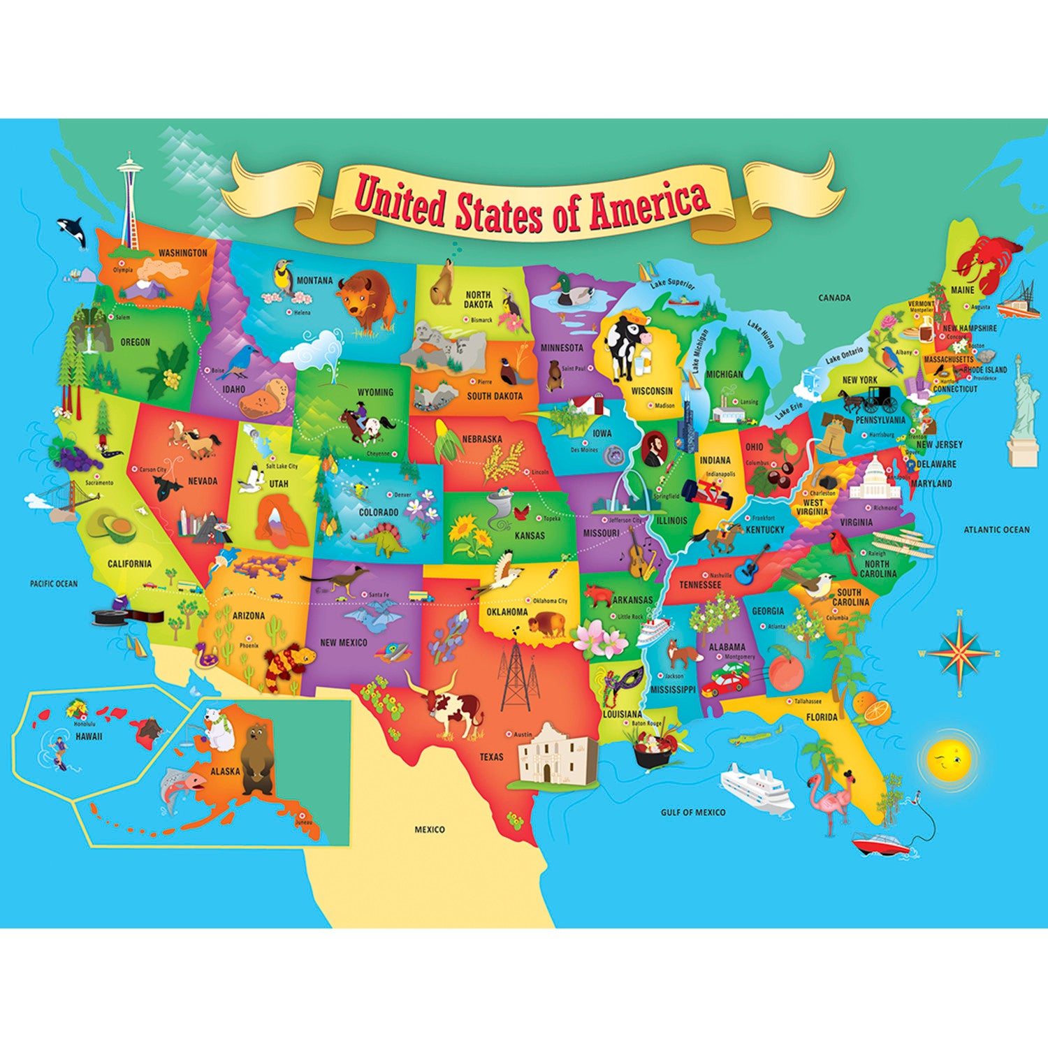 Explorers - USA Map 60 Piece Puzzle