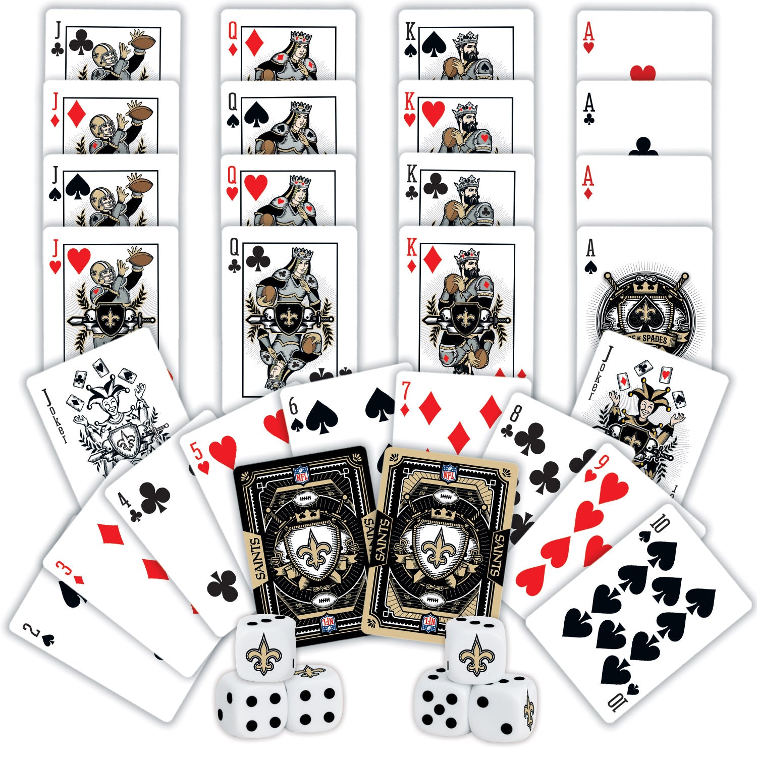 New Orleans Saints - 2-Pack Playing Cards & Dice Set