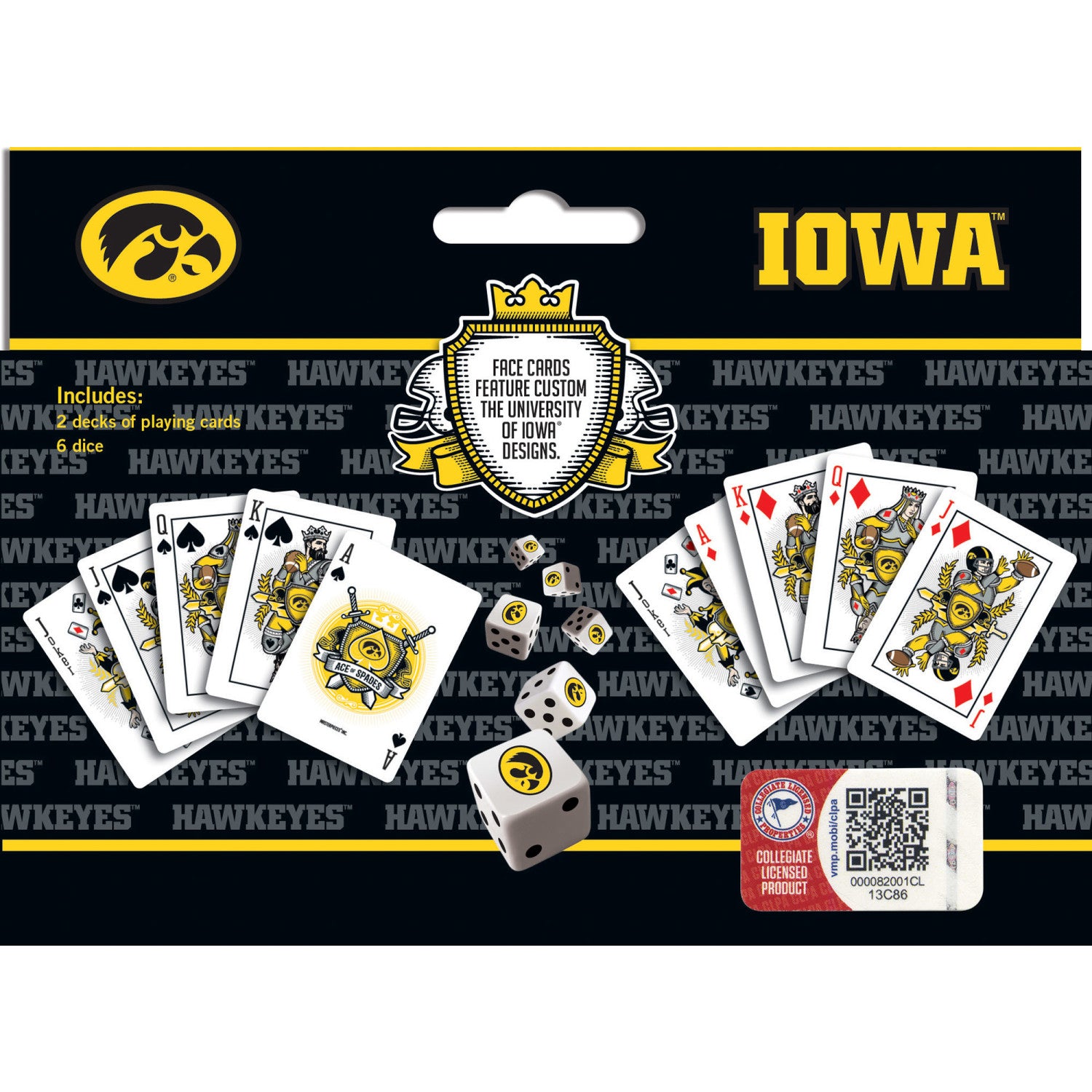 Iowa Hawkeyes - 2-Pack Playing Cards & Dice Set