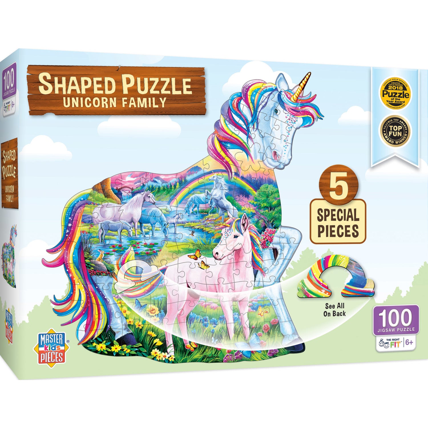 Unicorn Family - 100 Piece Shaped Puzzle