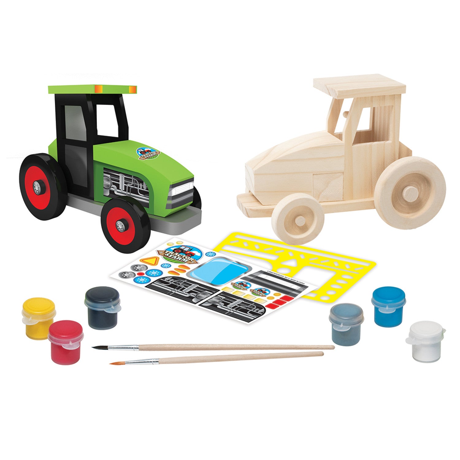 Farm Tractor Wood Paint Set
