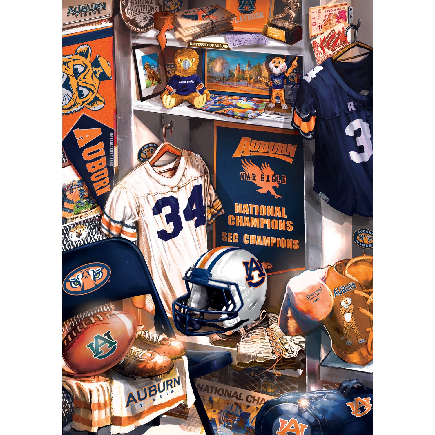 Auburn Tigers NCAA Locker Room 500pc Puzzle